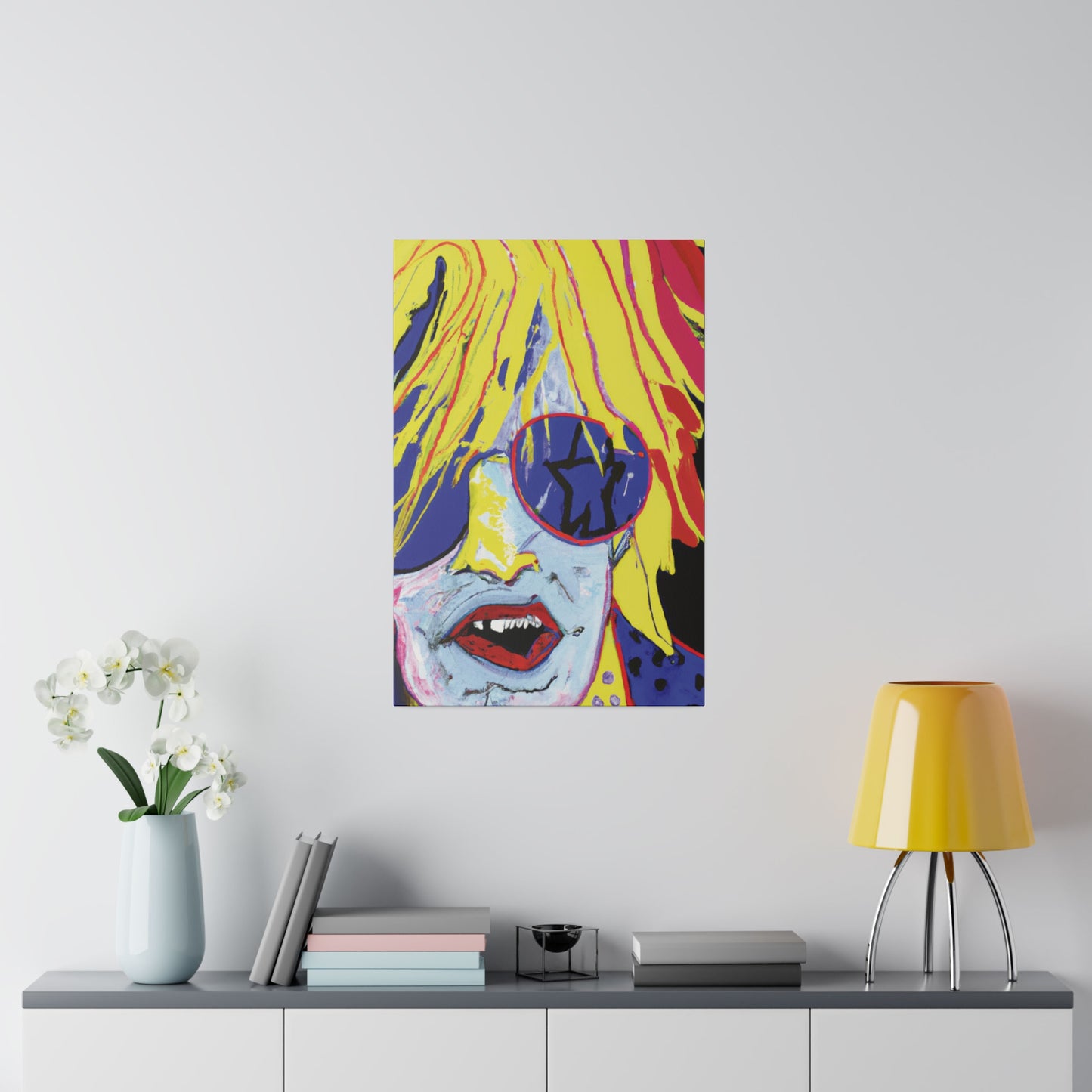8742G - Rockstar Painting Print | Face | Abstract | Poster | Home Decor | Wall Art | Music Art | Canvas