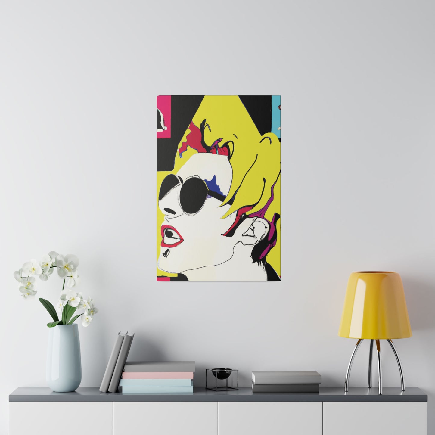 8229Y - Rockstar Painting Print | Face | Abstract | Poster | Home Decor | Wall Art | Music Art | Canvas