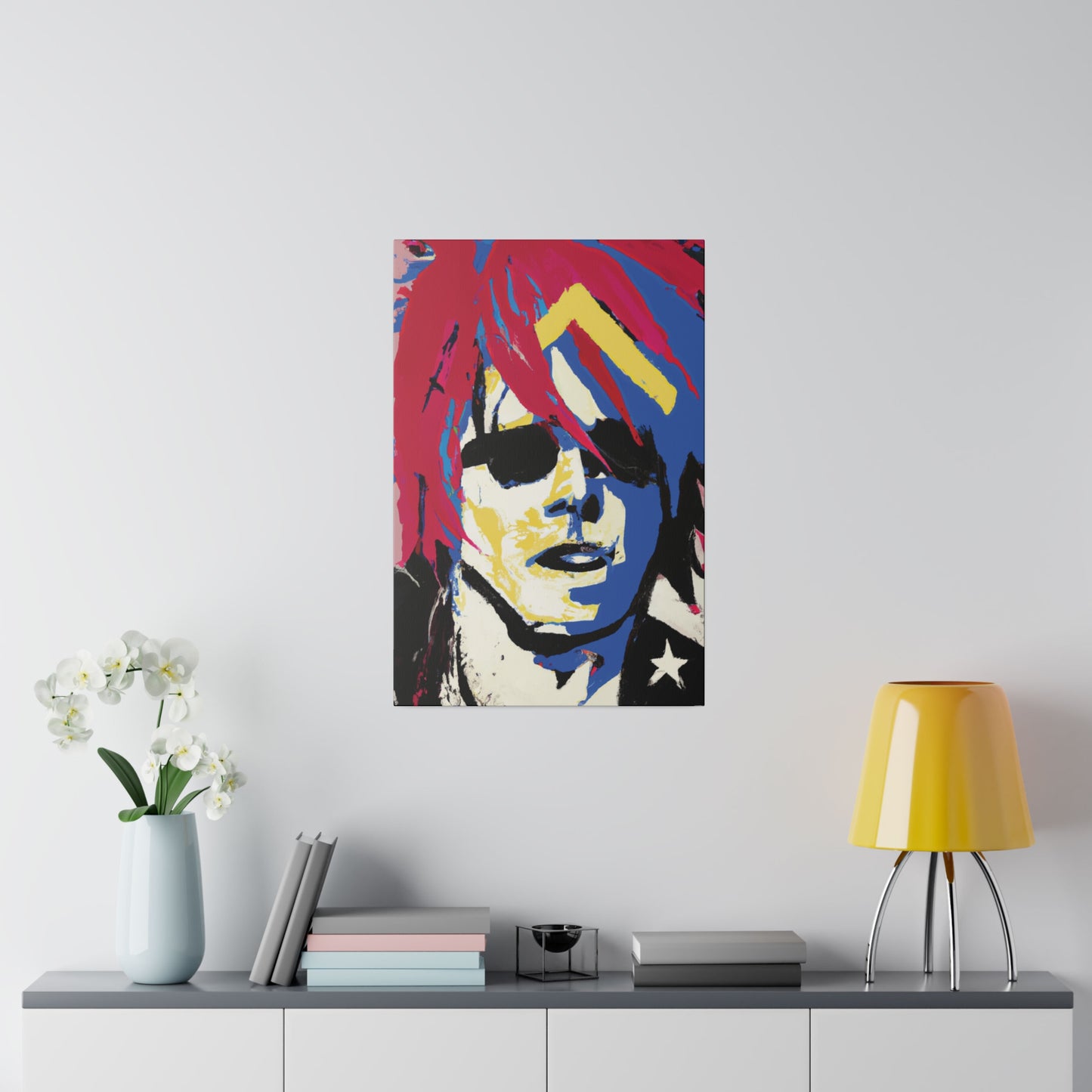 9537K - Rockstar Painting Print | Face | Abstract | Poster | Home Decor | Wall Art | Music Art | Canvas