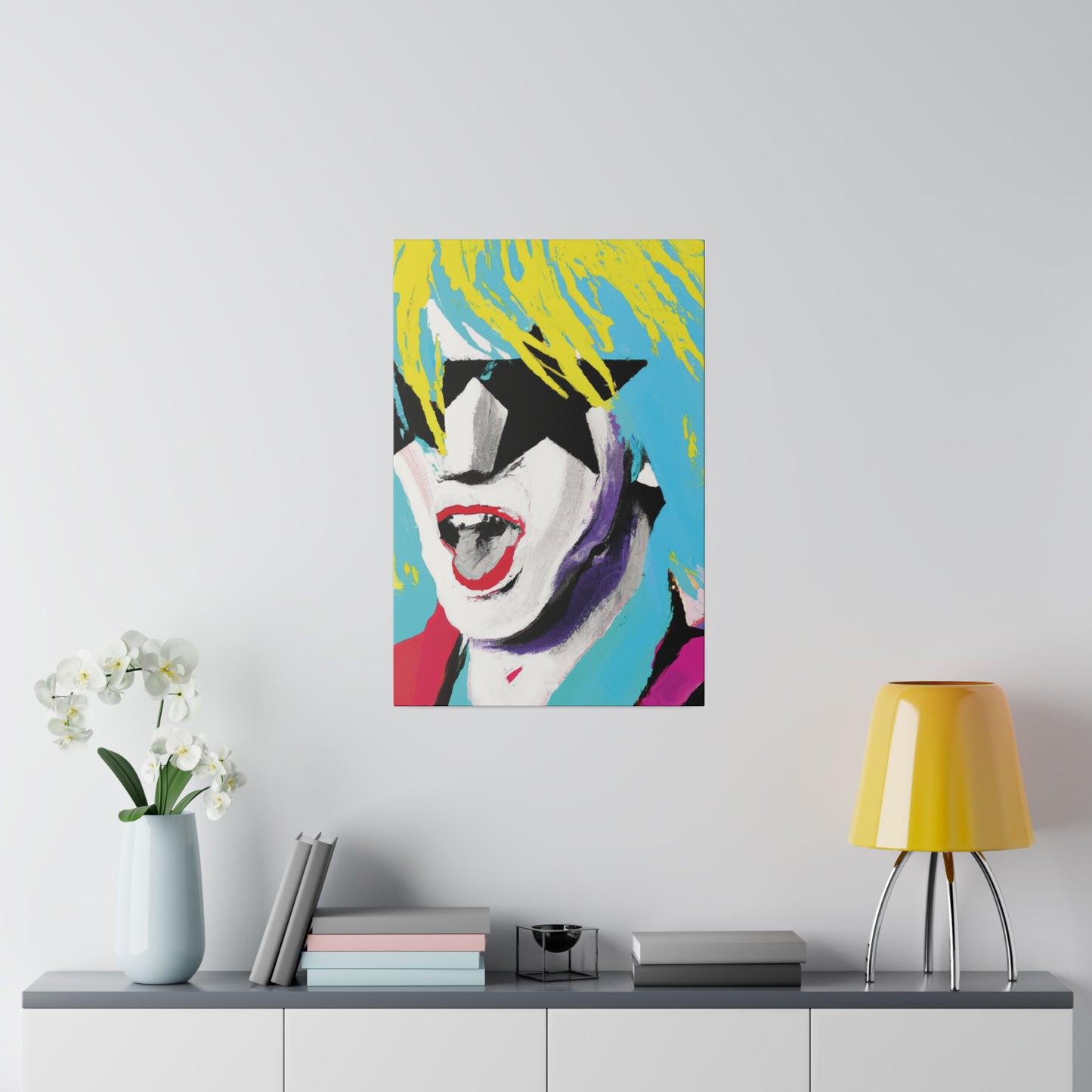8736P - Rockstar Painting Print | Face | Abstract | Poster | Home Decor | Wall Art | Music Art | Canvas