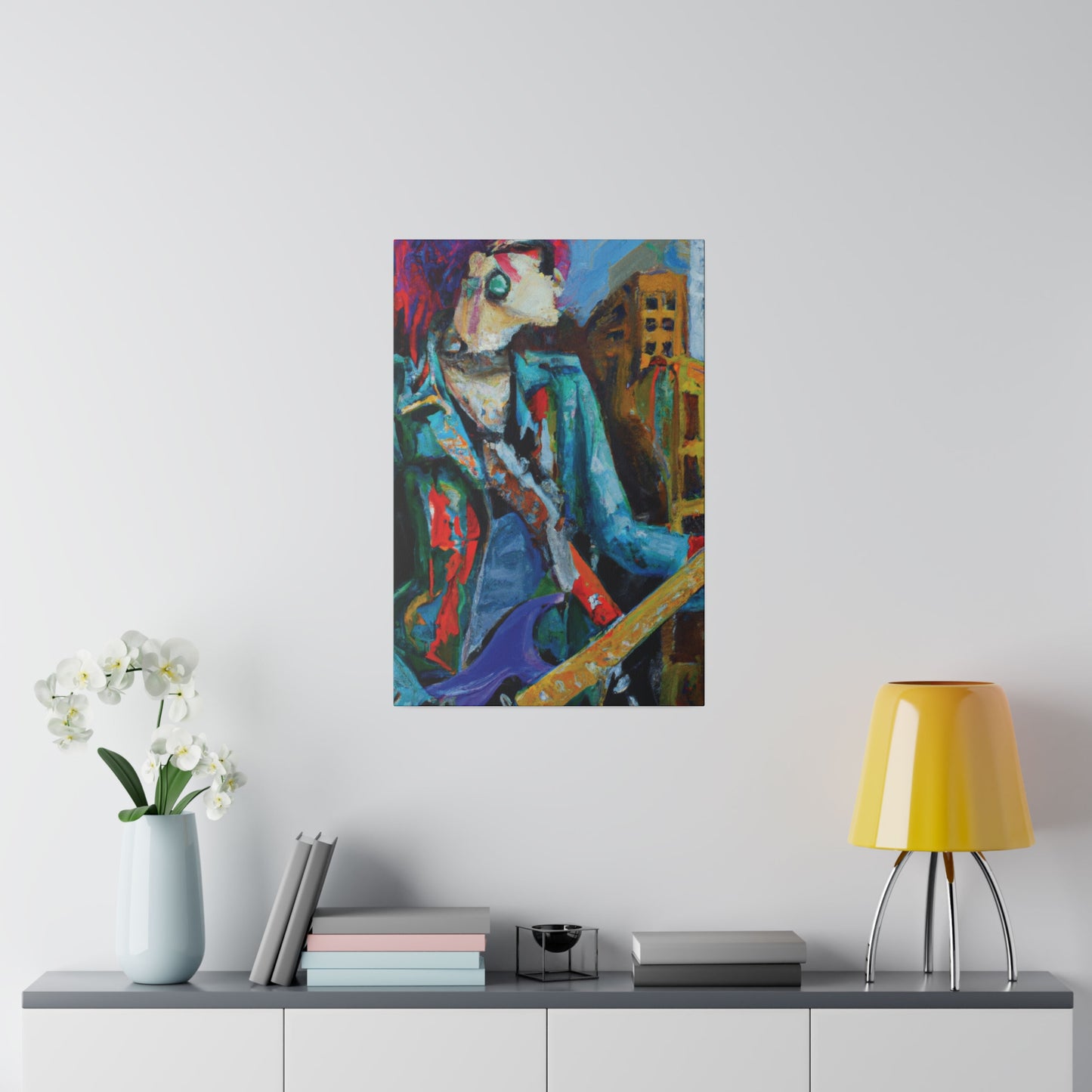 8911G - Rockstar Oil Painting Style Print | Poster | Home Decor | Wall Art | Music Art | Canvas