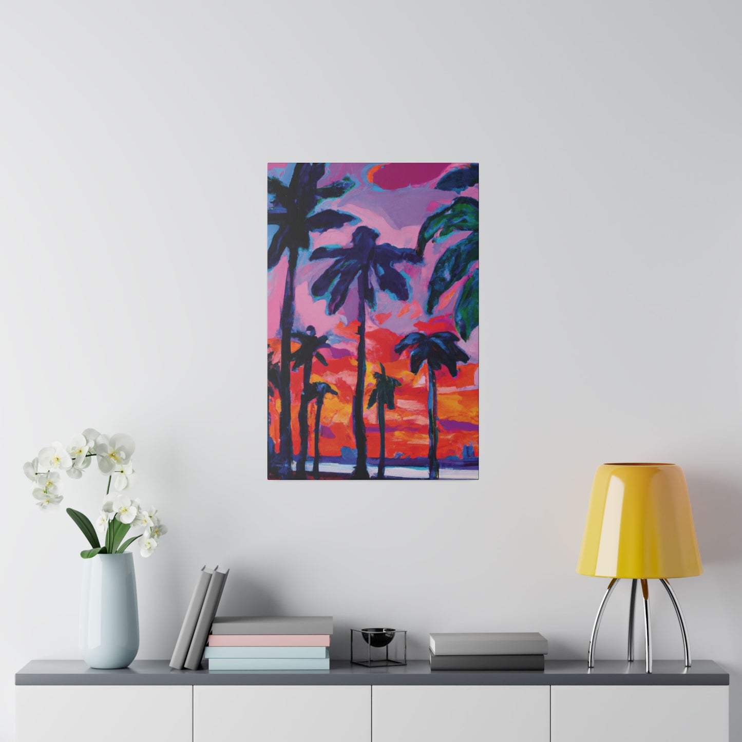 4754Q - Miami Beach Sunset Painting Print | Miami | Beach | Sunset | Poster | Home Decor | Wall Art | Canvas