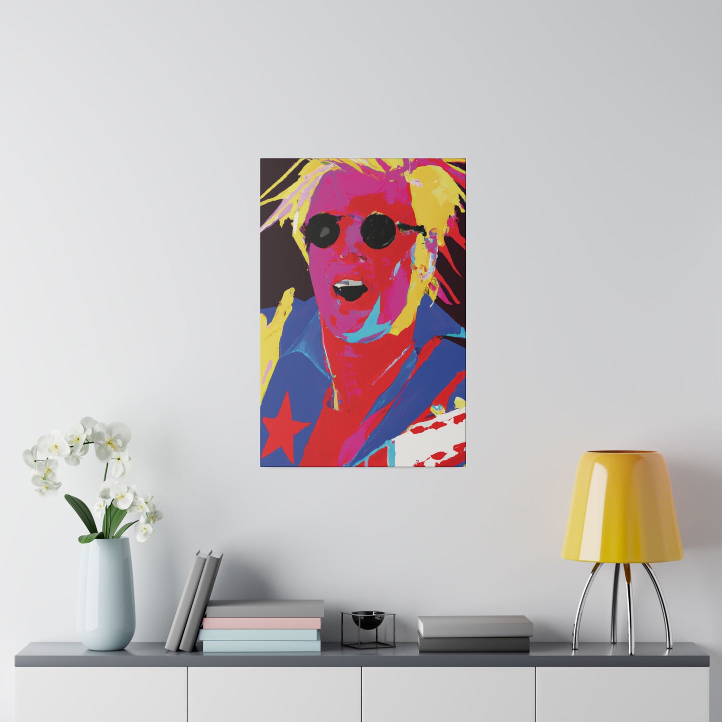 1327M - Rockstar Painting Print | Face | Abstract | Poster | Home Decor | Wall Art | Music Art | Canvas