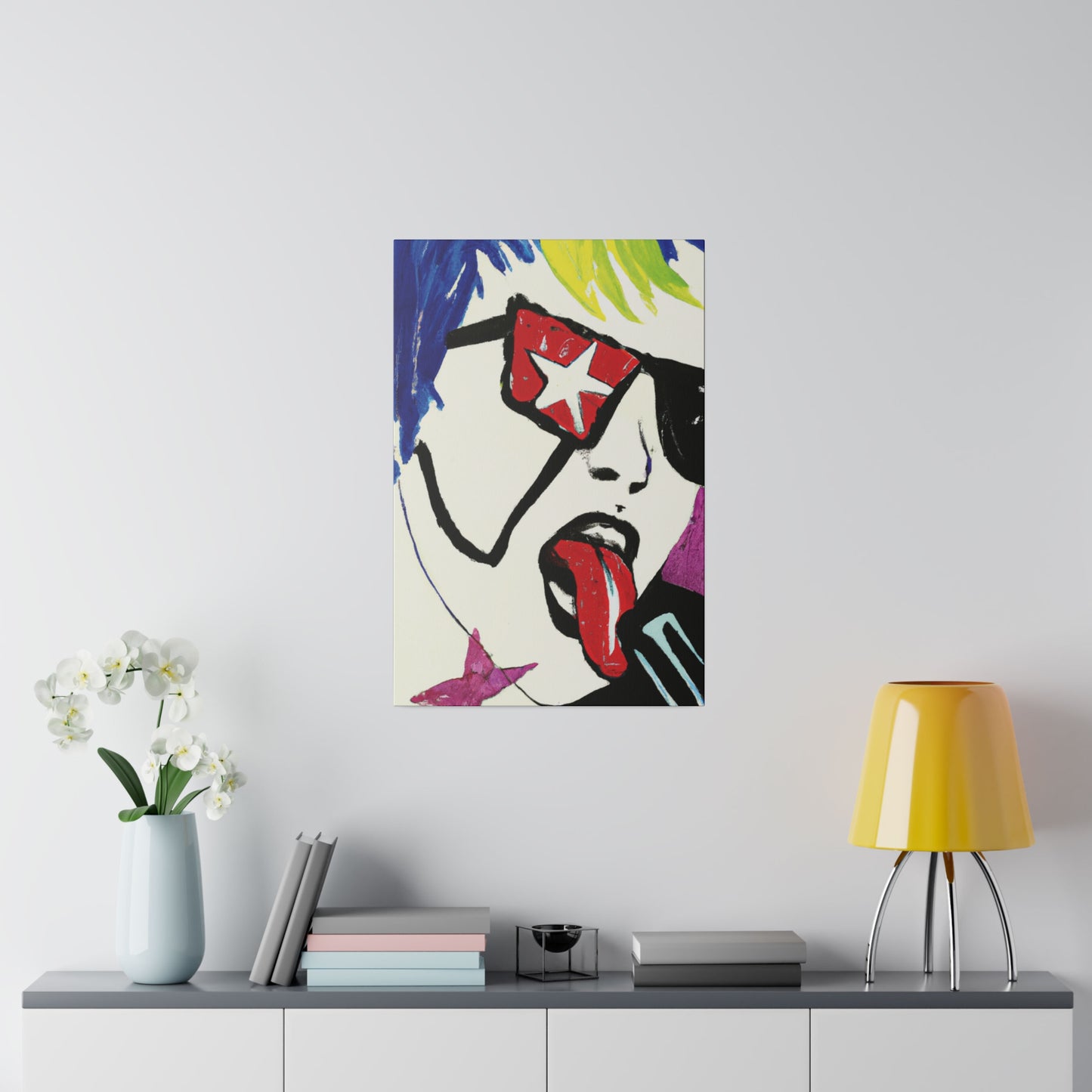 2035C - Rockstar Painting Print | Face | Abstract | Poster | Home Decor | Wall Art | Music Art | Canvas
