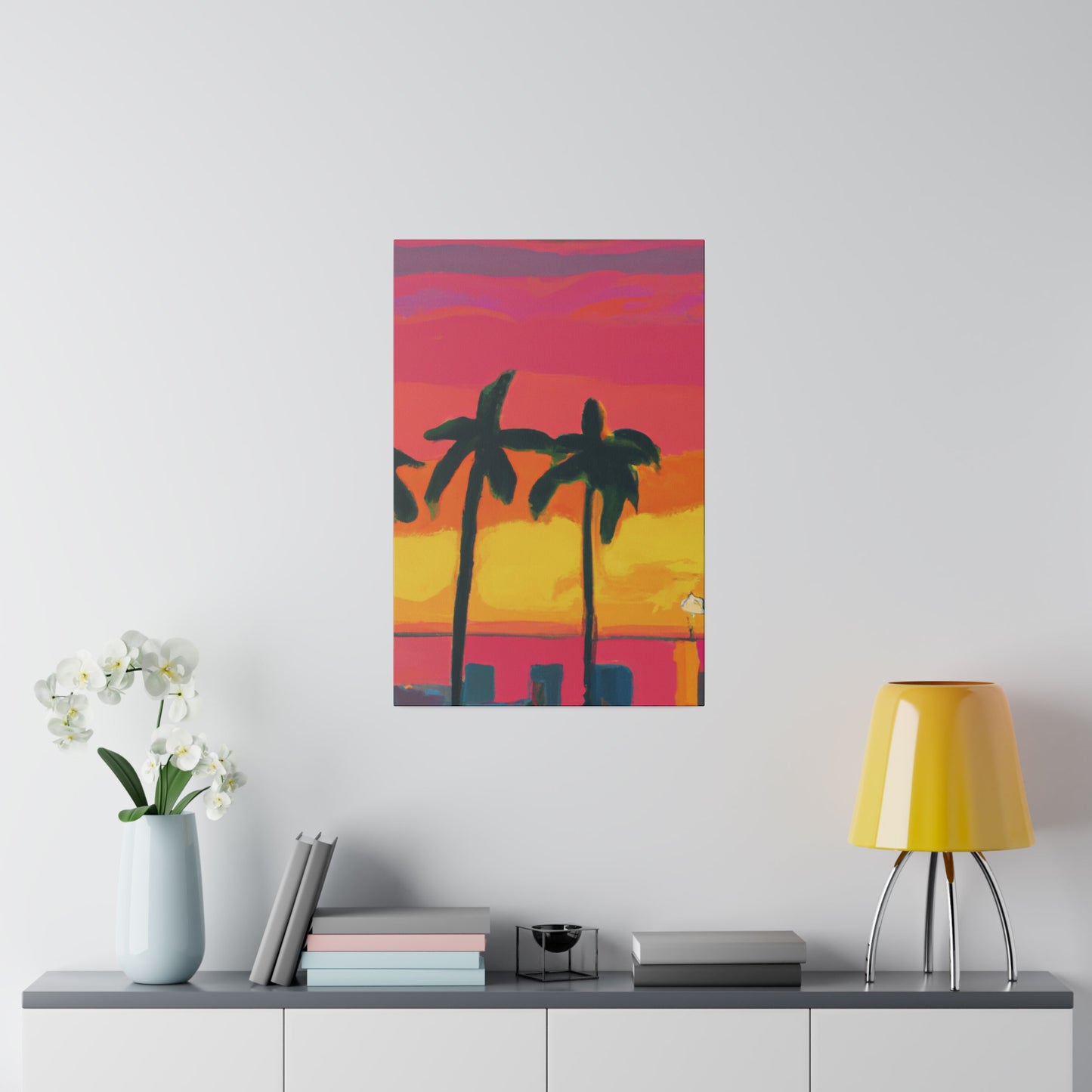 9642Q - Miami Beach Sunset Painting Print | Miami | Beach | Sunset | Poster | Home Decor | Wall Art | Canvas