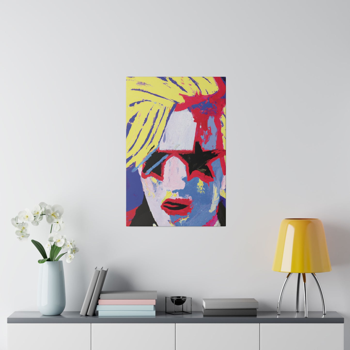 4762T - Rockstar Painting Print | Face | Abstract | Poster | Home Decor | Wall Art | Music Art | Canvas