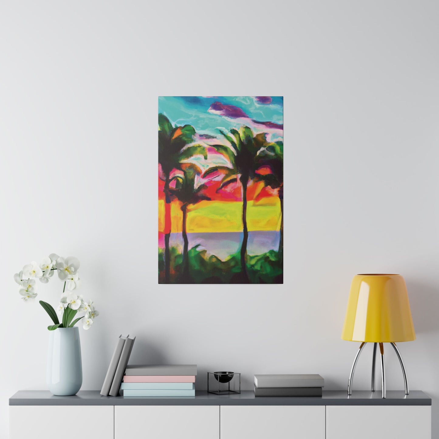 2523Q - Miami Beach Sunset Painting Print | Miami | Beach | Sunset | Poster | Home Decor | Wall Art | Canvas