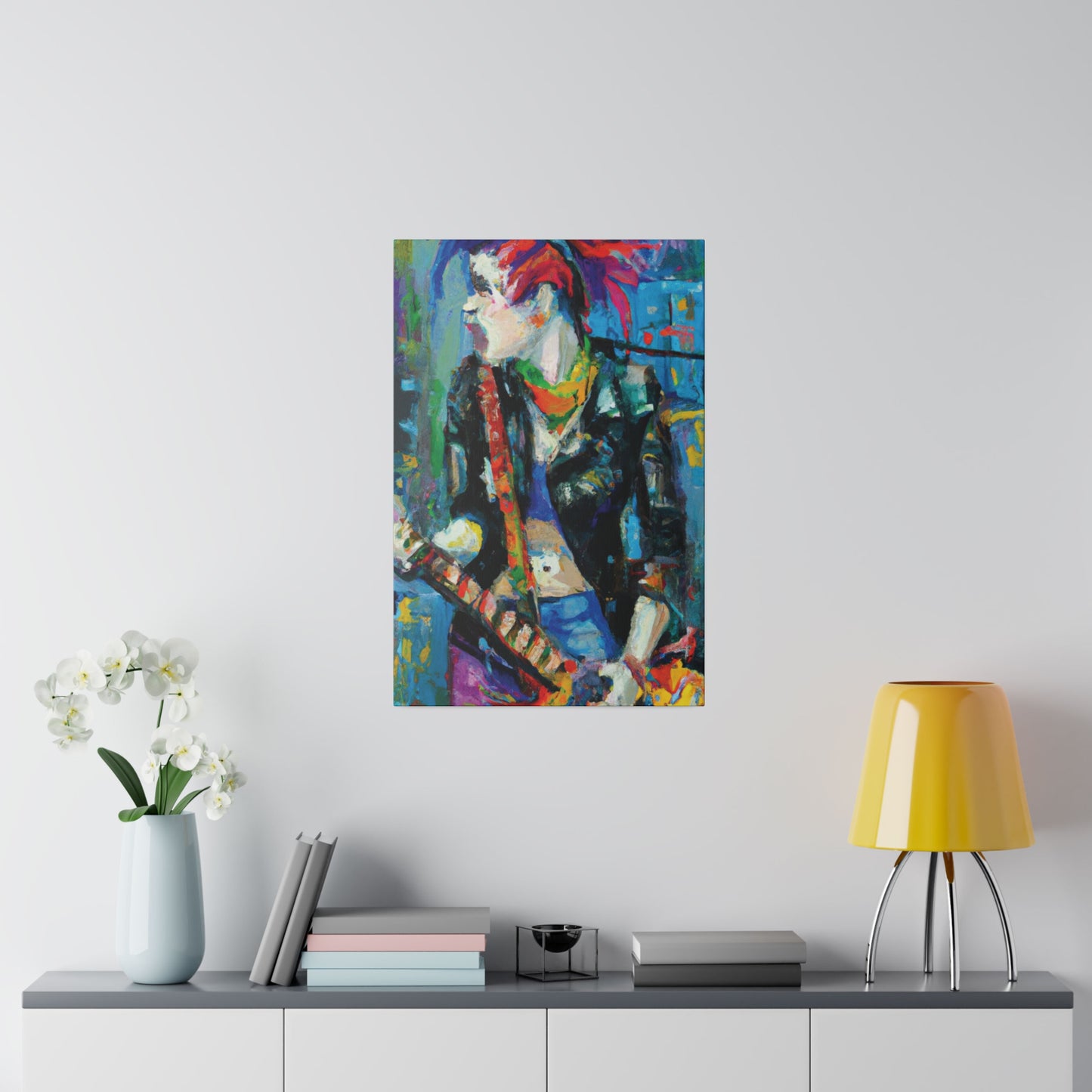 3601F - Rockstar Oil Painting Style Print | Poster | Home Decor | Wall Art | Music Art | Canvas