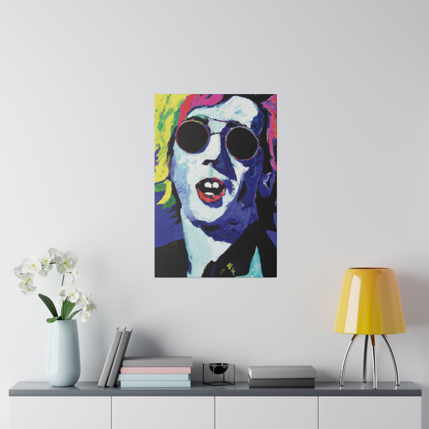 7492Y - Rockstar Painting Print | Face | Abstract | Poster | Home Decor | Wall Art | Music Art | Canvas
