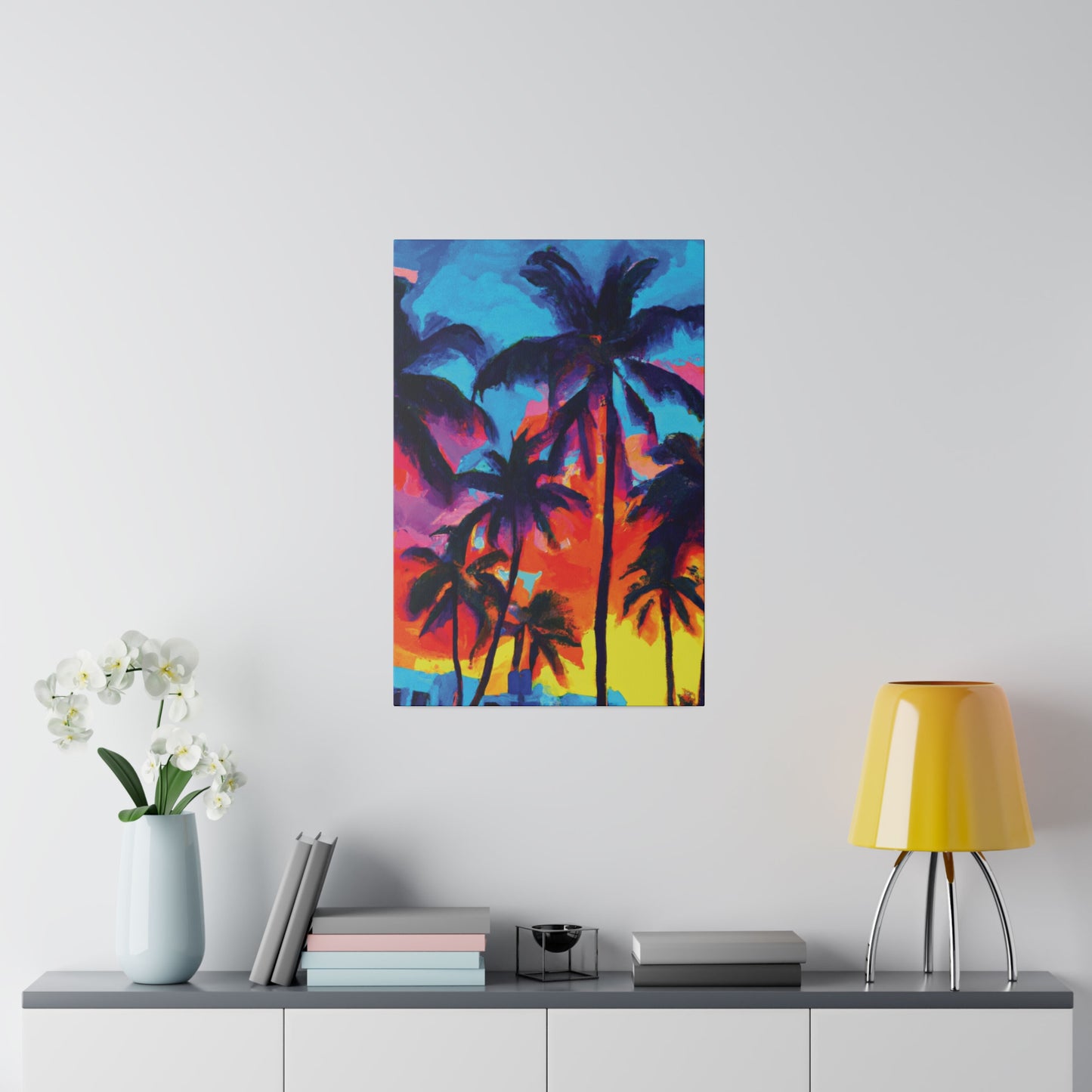 4672F - Miami Beach Sunset Painting Print | Miami | Beach | Sunset | Poster | Home Decor | Wall Art | Canvas