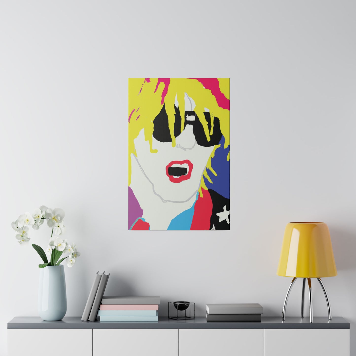 5917X - Rockstar Painting Print | Face | Abstract | Poster | Home Decor | Wall Art | Music Art | Canvas