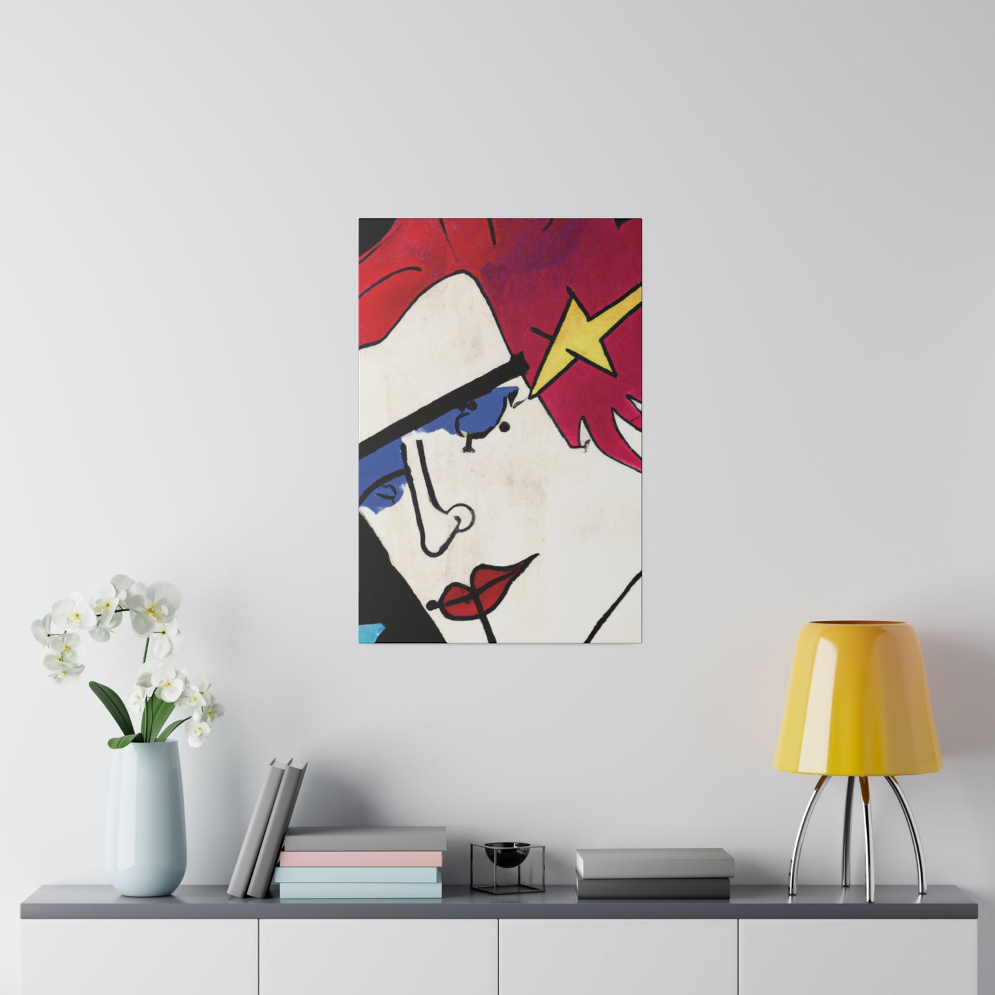 9307K - Rockstar Painting Print | Face | Abstract | Poster | Home Decor | Wall Art | Music Art | Canvas