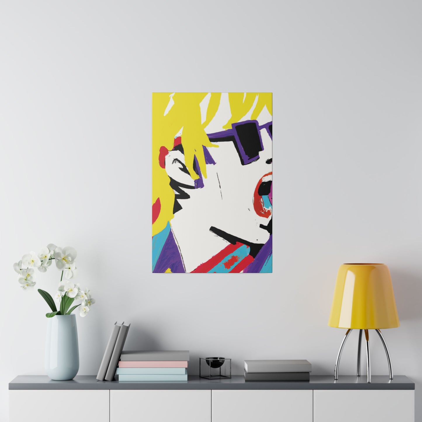 9648R - Rockstar Painting Print | Face | Abstract | Poster | Home Decor | Wall Art | Music Art | Canvas