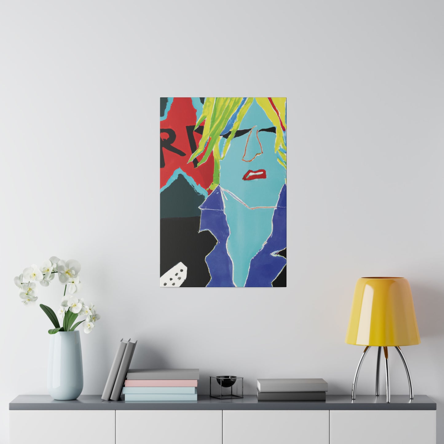 7168U - Rockstar Painting Print | Face | Abstract | Poster | Home Decor | Wall Art | Music Art | Canvas