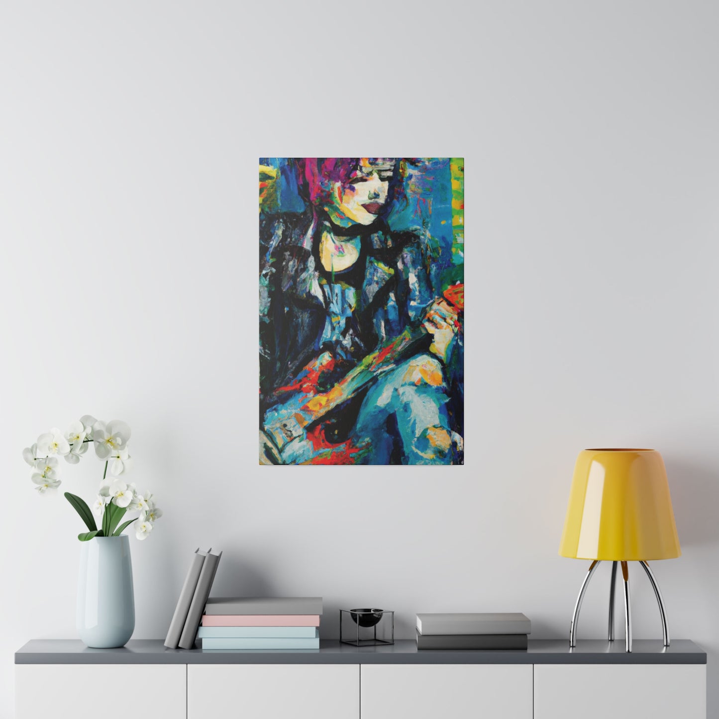 9733T - Rockstar Oil Painting Style Print | Poster | Home Decor | Wall Art | Music Art | Canvas