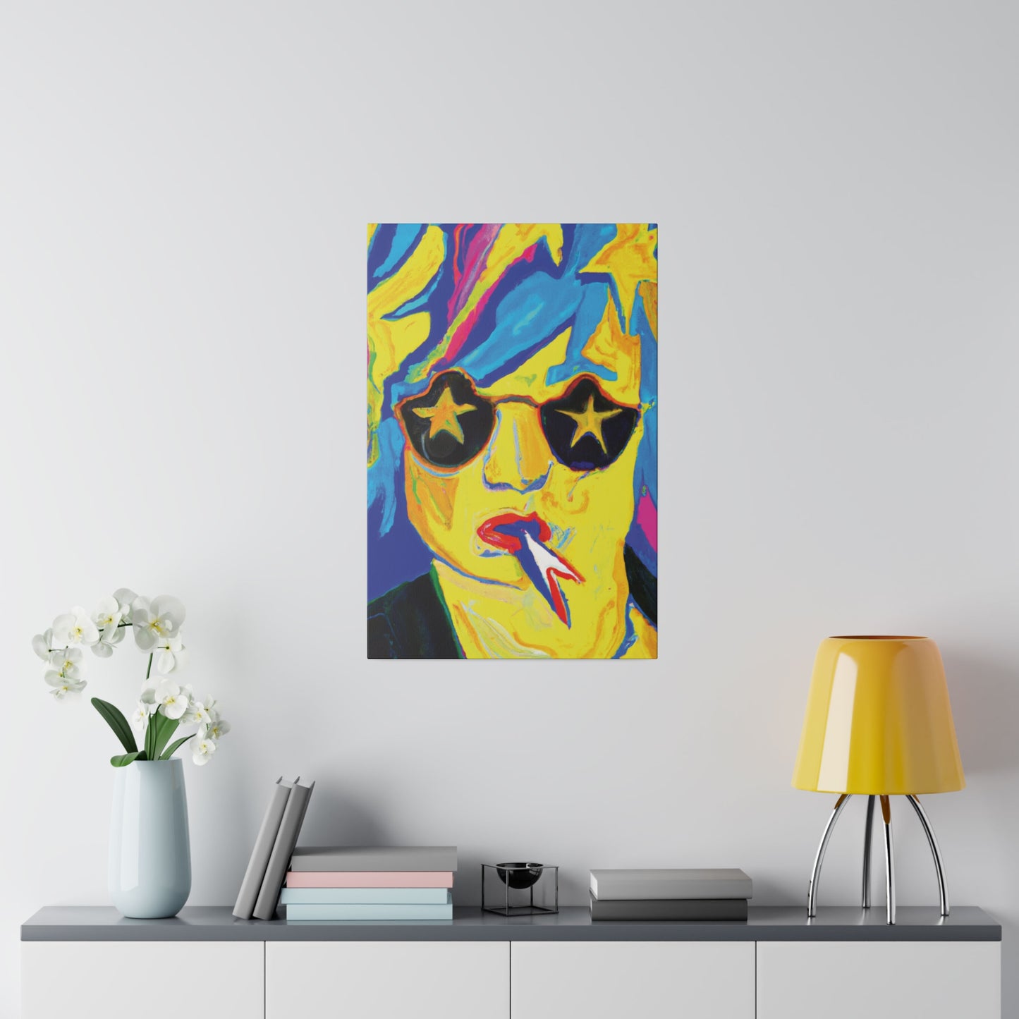 9397T - Rockstar Painting Print | Face | Abstract | Poster | Home Decor | Wall Art | Music Art | Canvas