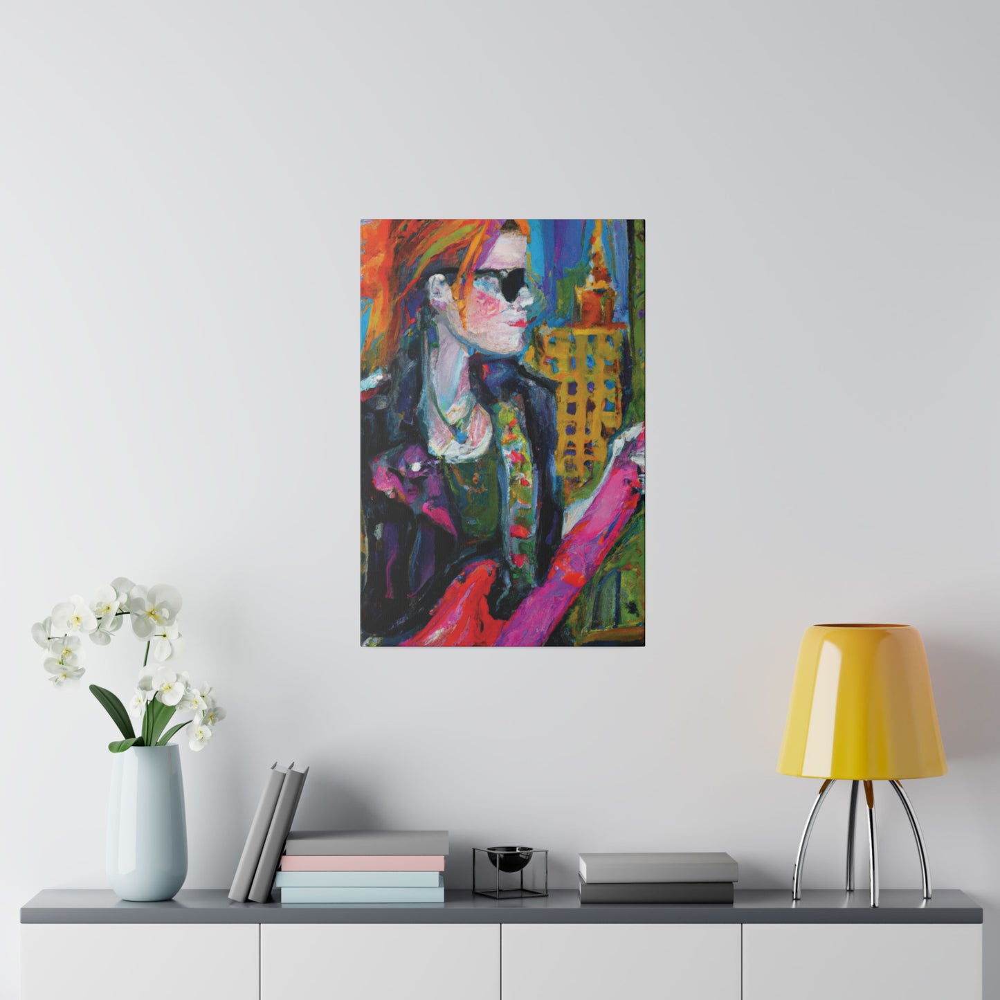 9503W - Rockstar Oil Painting Style Print | Poster | Home Decor | Wall Art | Music Art | Canvas