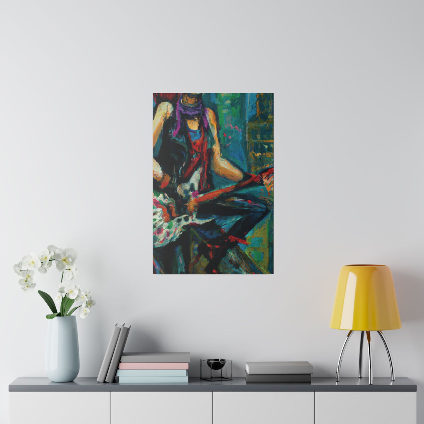 1163E - Rockstar Oil Painting Style Print | Poster | Home Decor | Wall Art | Music Art | Canvas