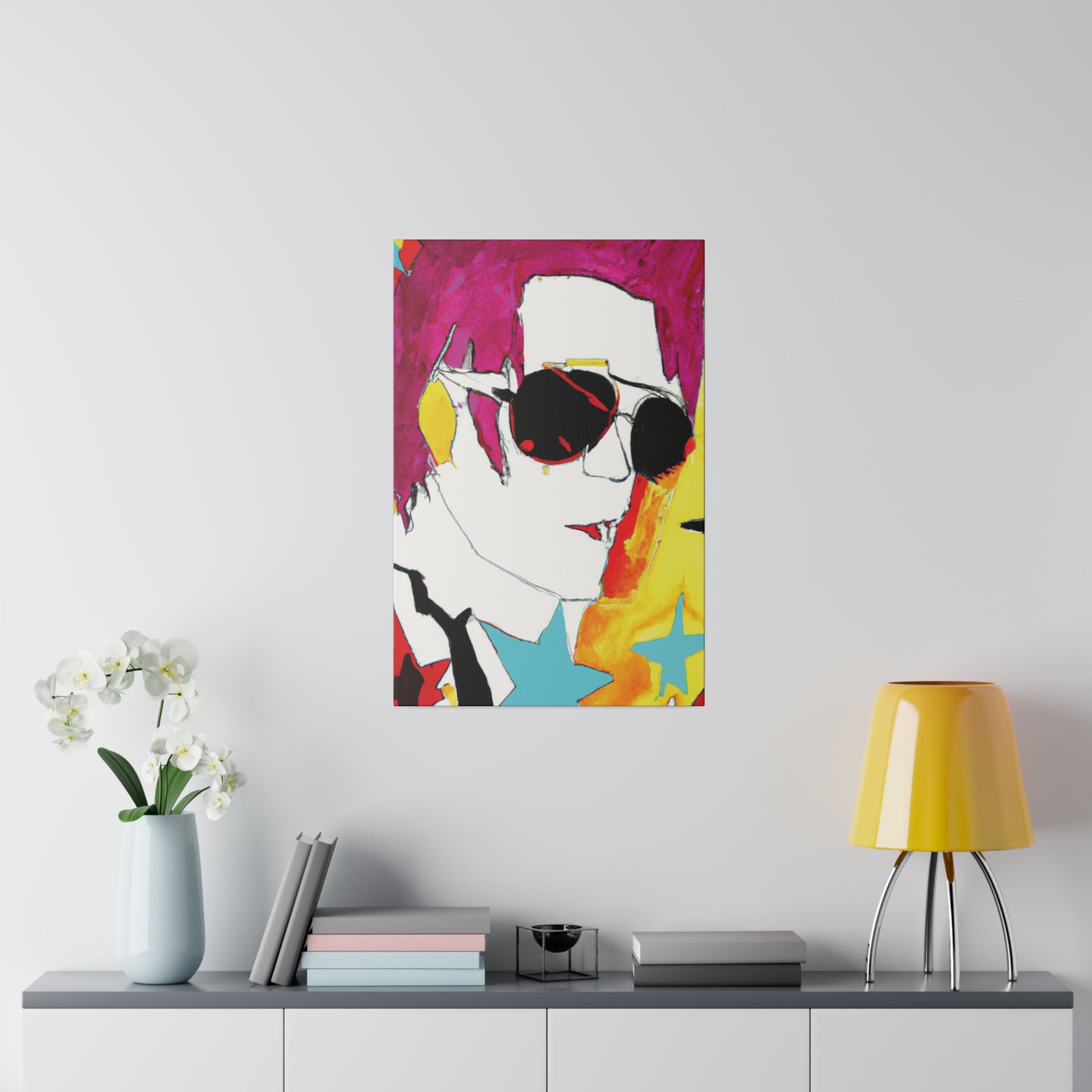 7121B - Rockstar Painting Print | Face | Abstract | Poster | Home Decor | Wall Art | Music Art | Canvas
