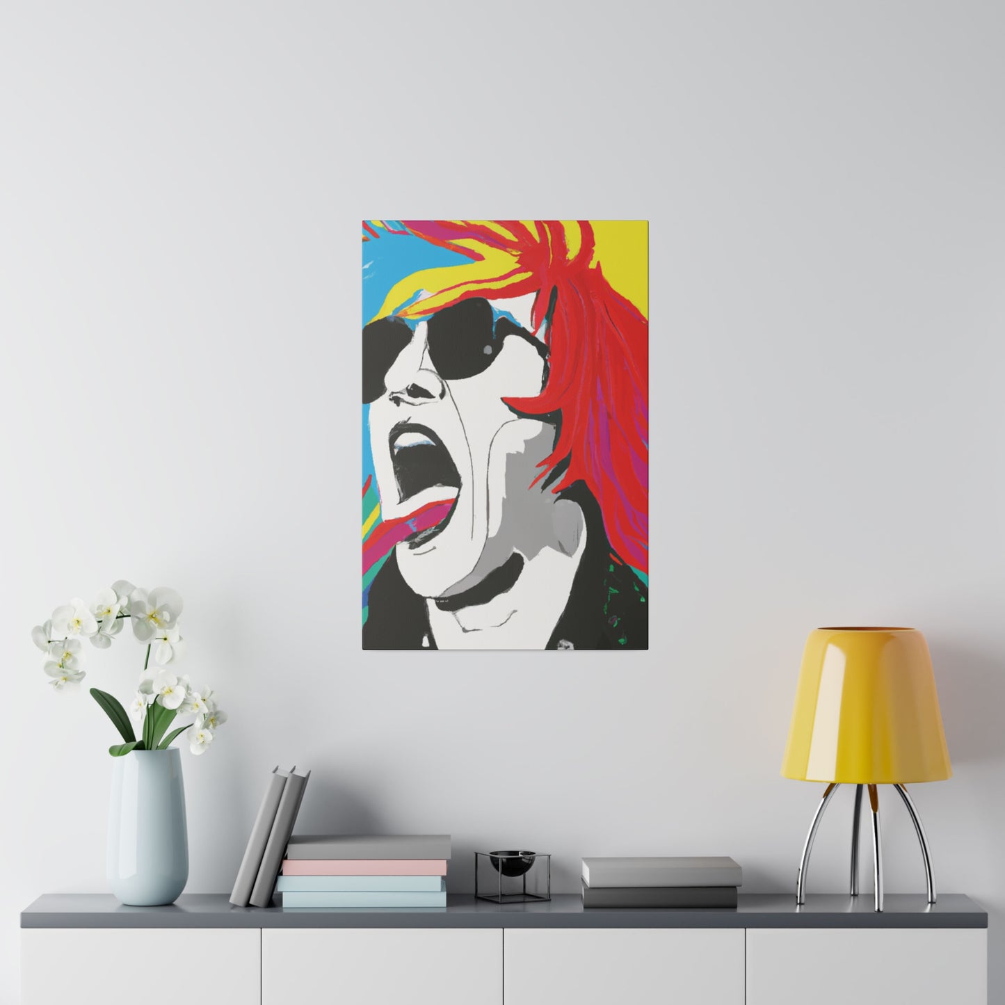 3833Z - Rockstar Painting Print | Face | Abstract | Poster | Home Decor | Wall Art | Music Art | Canvas