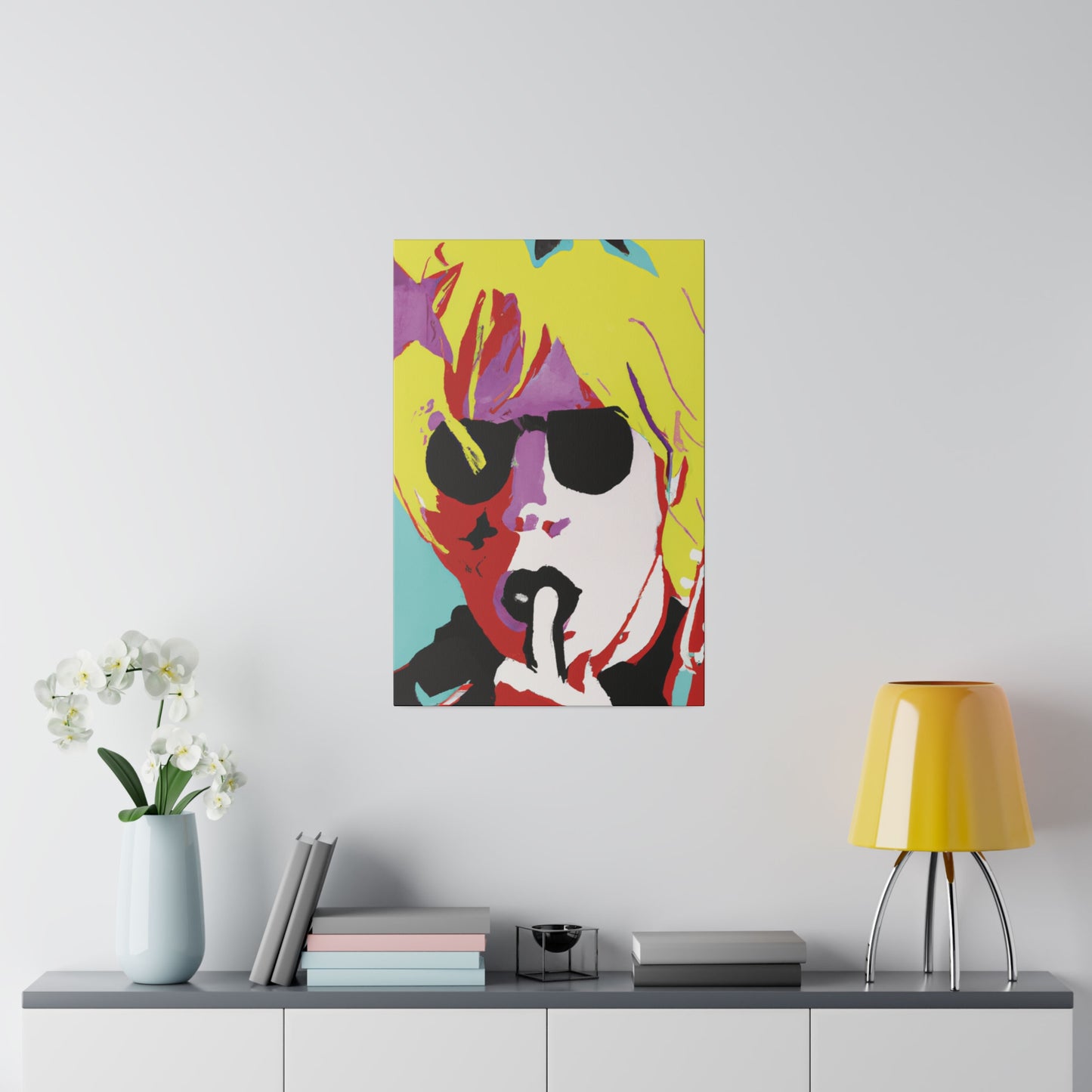 9109W - Rockstar Painting Print | Face | Abstract | Poster | Home Decor | Wall Art | Music Art | Canvas