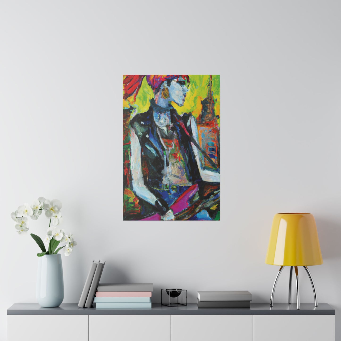 7349W - Rockstar Oil Painting Style Print | Poster | Home Decor | Wall Art | Music Art | Canvas