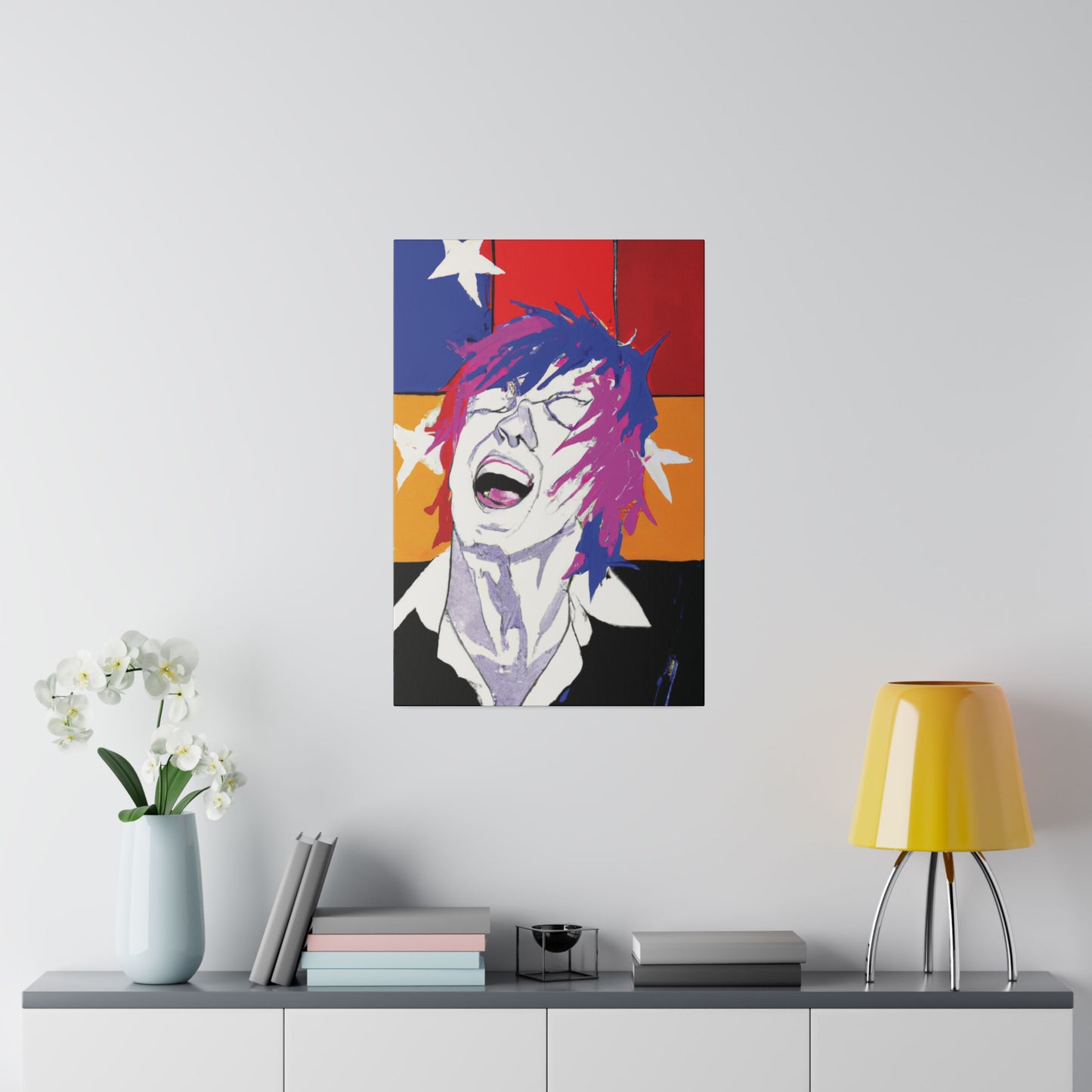 4771K - Rockstar Painting Print | Face | Abstract | Poster | Home Decor | Wall Art | Music Art | Canvas