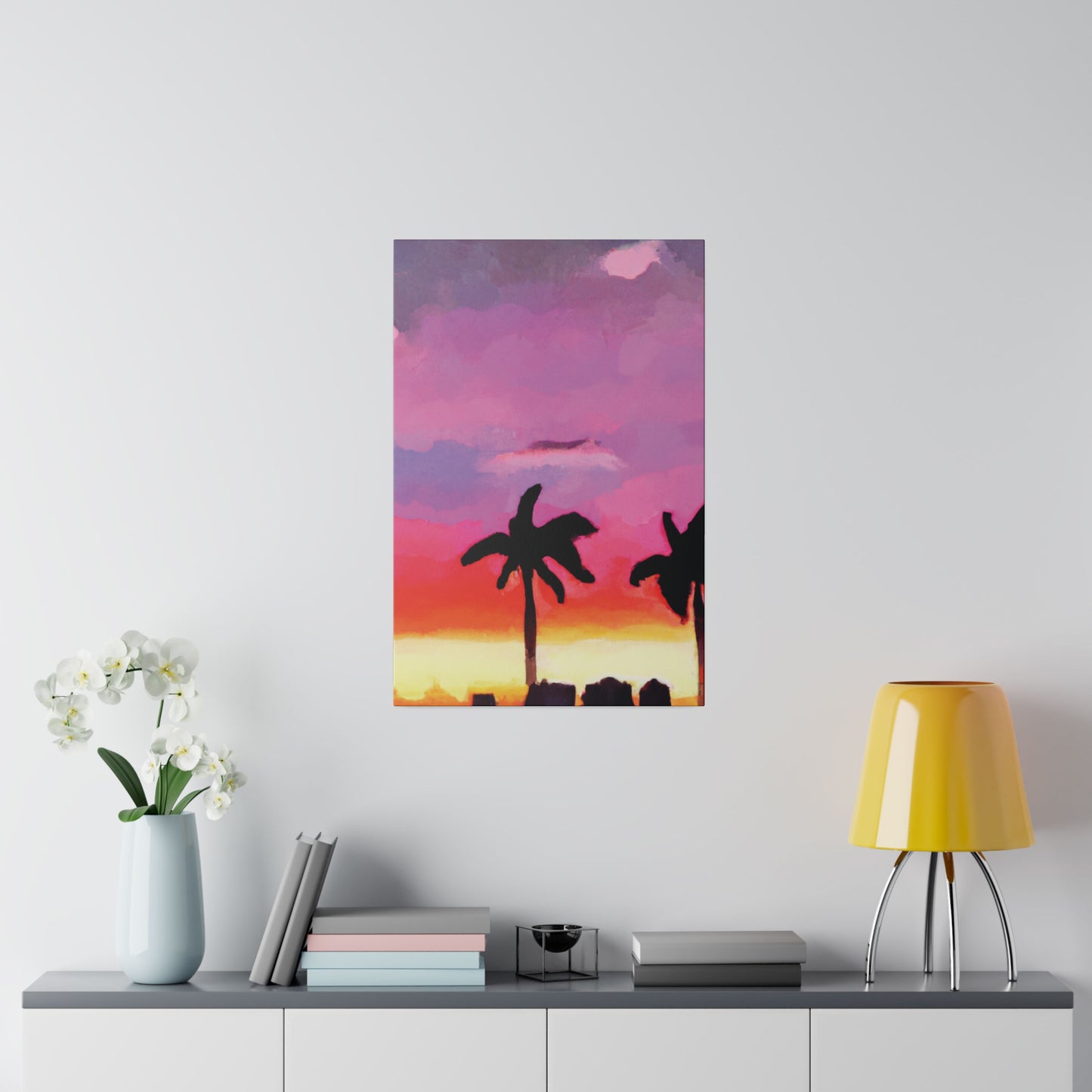 4393K - Miami Beach Sunset Painting Print | Miami | Beach | Sunset | Poster | Home Decor | Wall Art | Canvas
