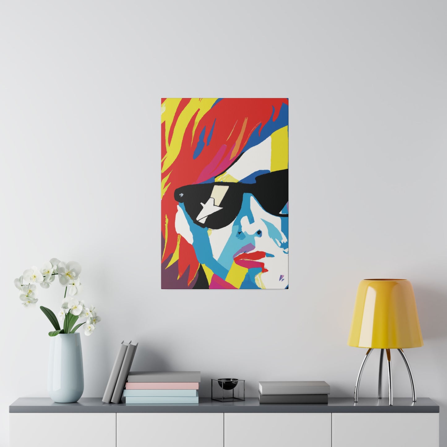 9121W - Rockstar Painting Print | Face | Abstract | Poster | Home Decor | Wall Art | Music Art | Canvas