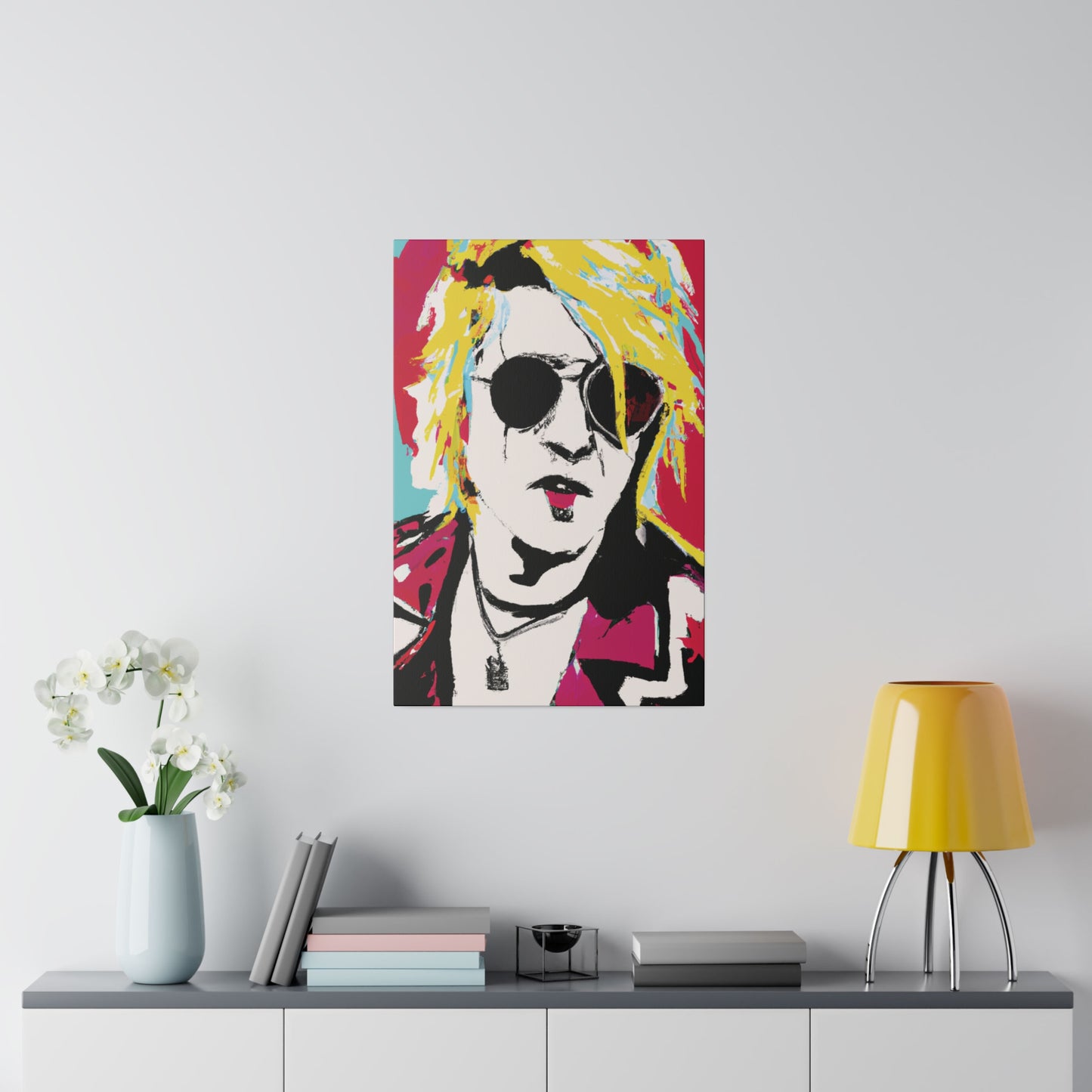 8711G - Rockstar Painting Print | Face | Abstract | Poster | Home Decor | Wall Art | Music Art | Canvas