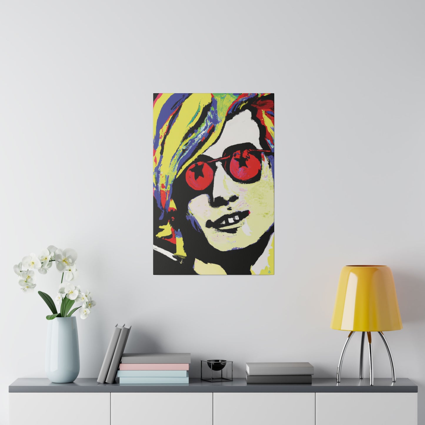 8764V - Rockstar Painting Print | Face | Abstract | Poster | Home Decor | Wall Art | Music Art | Canvas