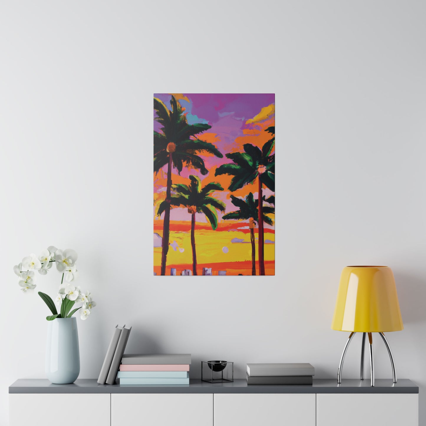 4389A - Miami Beach Sunset Painting Print | Miami | Beach | Sunset | Poster | Home Decor | Wall Art | Canvas