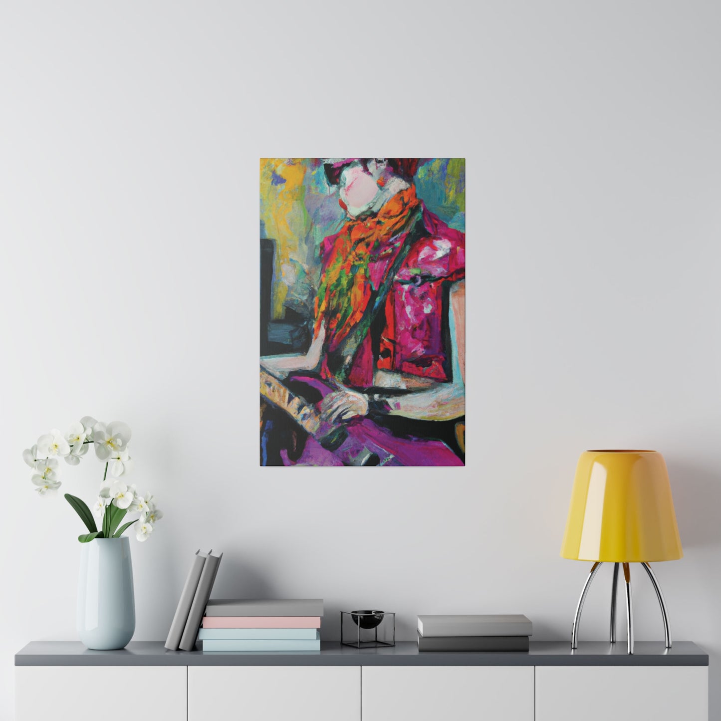 9053L - Rockstar Oil Painting Style Print | Poster | Home Decor | Wall Art | Music Art | Canvas