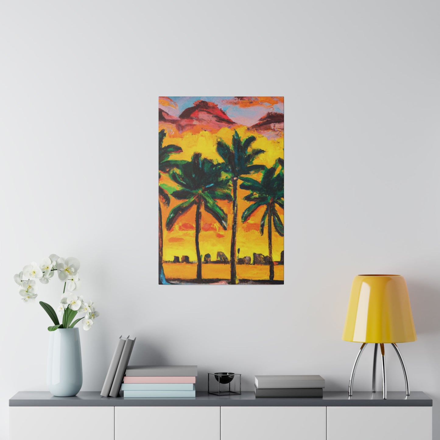 3622W - Miami Beach Sunset Painting Print | Miami | Beach | Sunset | Poster | Home Decor | Wall Art | Canvas
