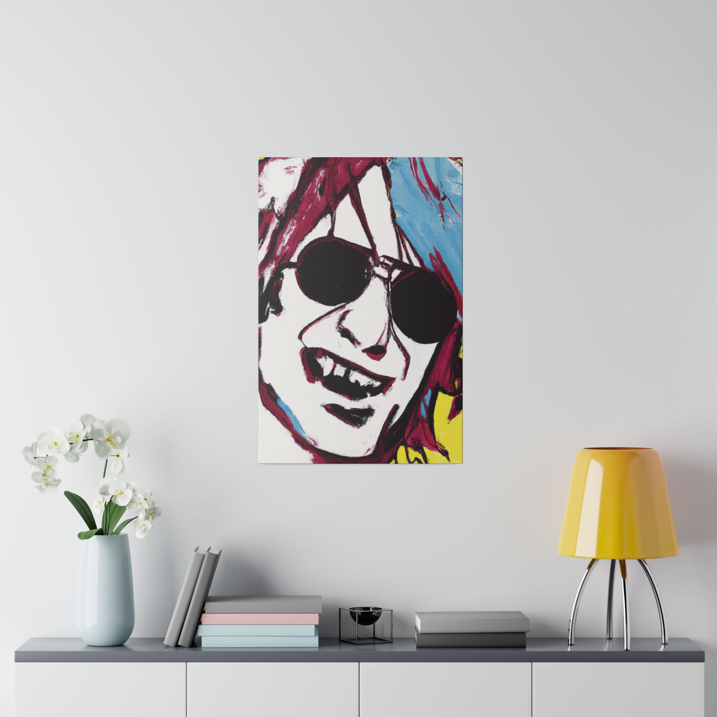 6455Z - Rockstar Painting Print | Face | Abstract | Poster | Home Decor | Wall Art | Music Art | Canvas