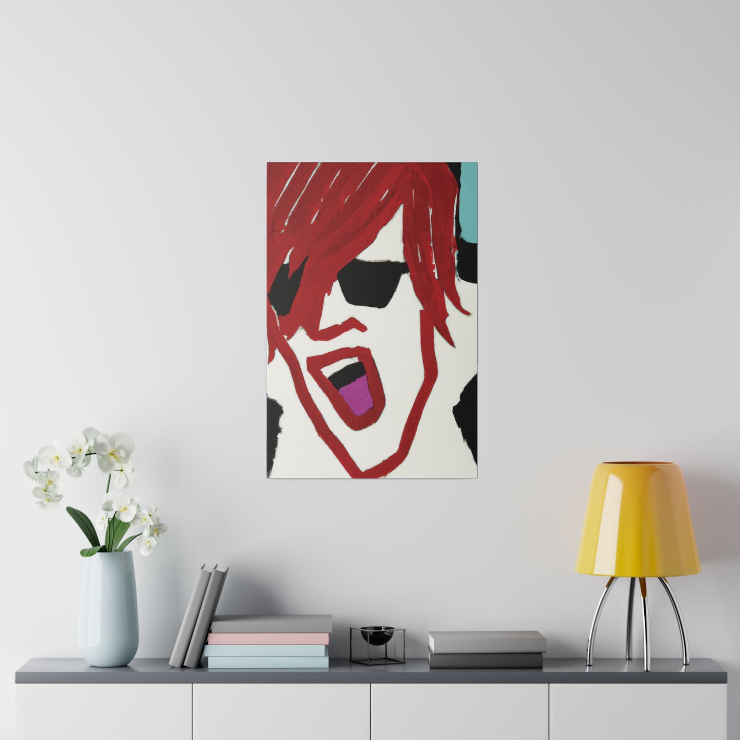 9499A - Rockstar Painting Print | Face | Abstract | Poster | Home Decor | Wall Art | Music Art | Canvas