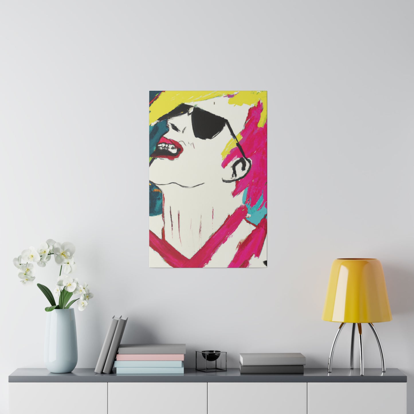7354X - Rockstar Painting Print | Face | Abstract | Poster | Home Decor | Wall Art | Music Art | Canvas