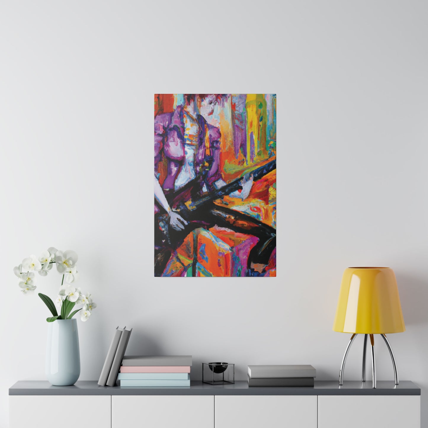477F - Rockstar Oil Painting Style Print | Poster | Home Decor | Wall Art | Music Art | Canvas