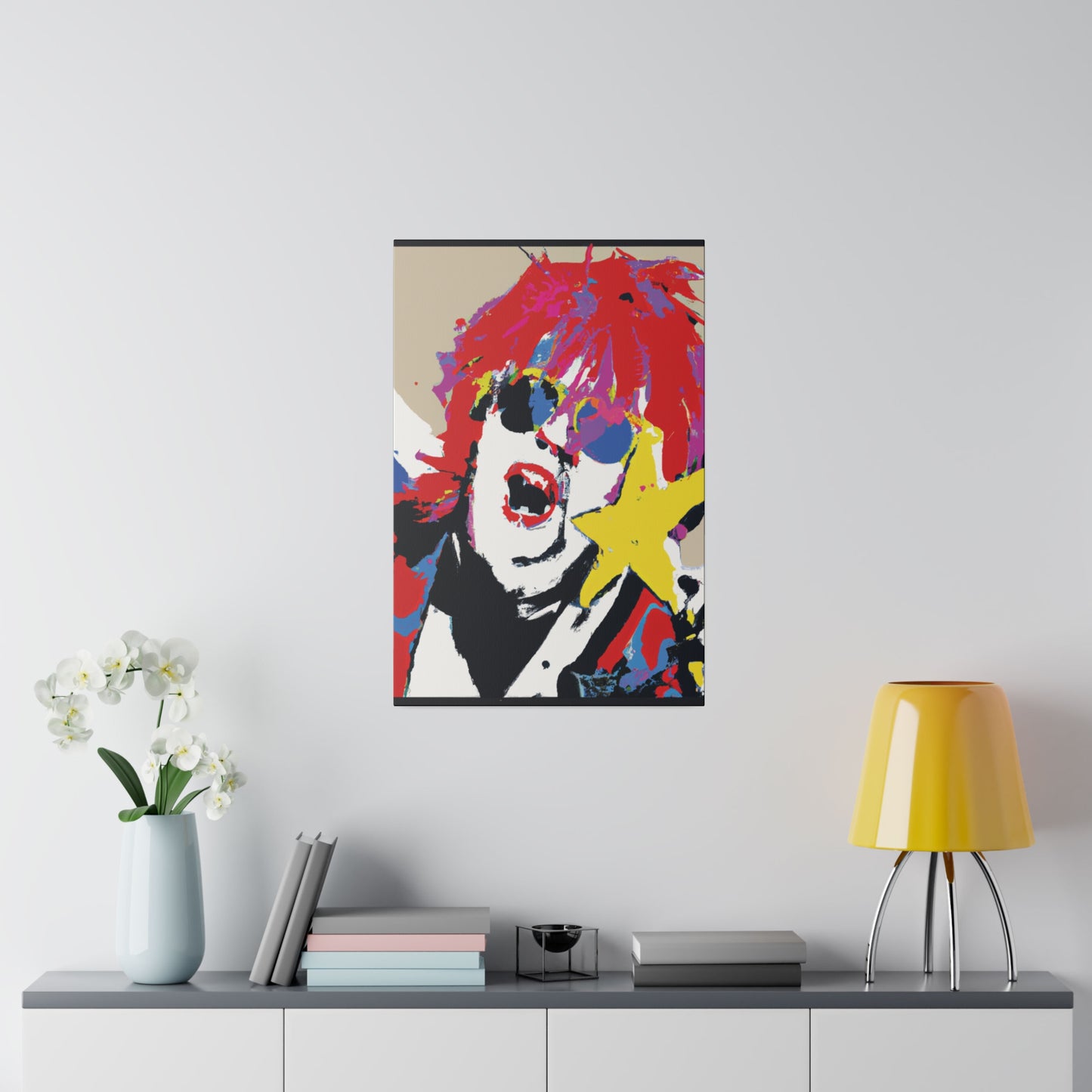 8717H - Rockstar Painting Print | Face | Abstract | Poster | Home Decor | Wall Art | Music Art | Canvas