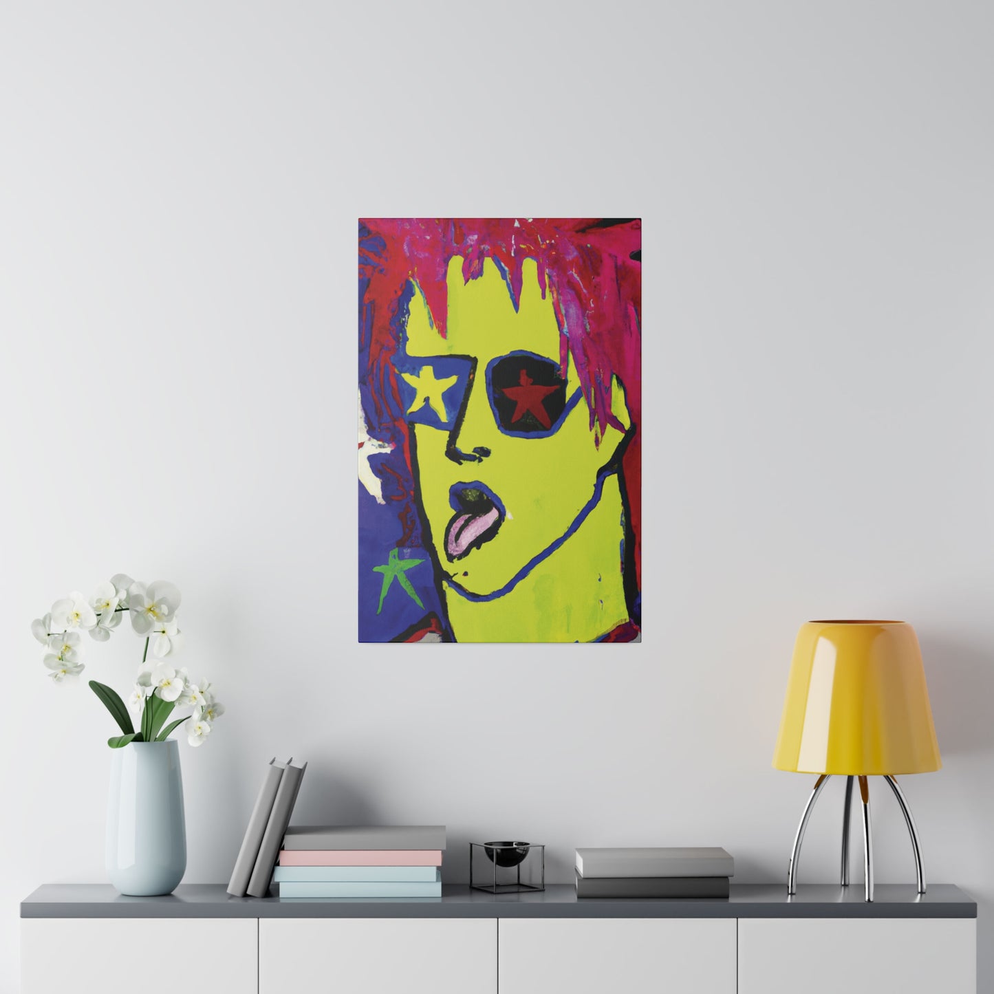 3318I - Rockstar Painting Print | Face | Abstract | Poster | Home Decor | Wall Art | Music Art | Canvas