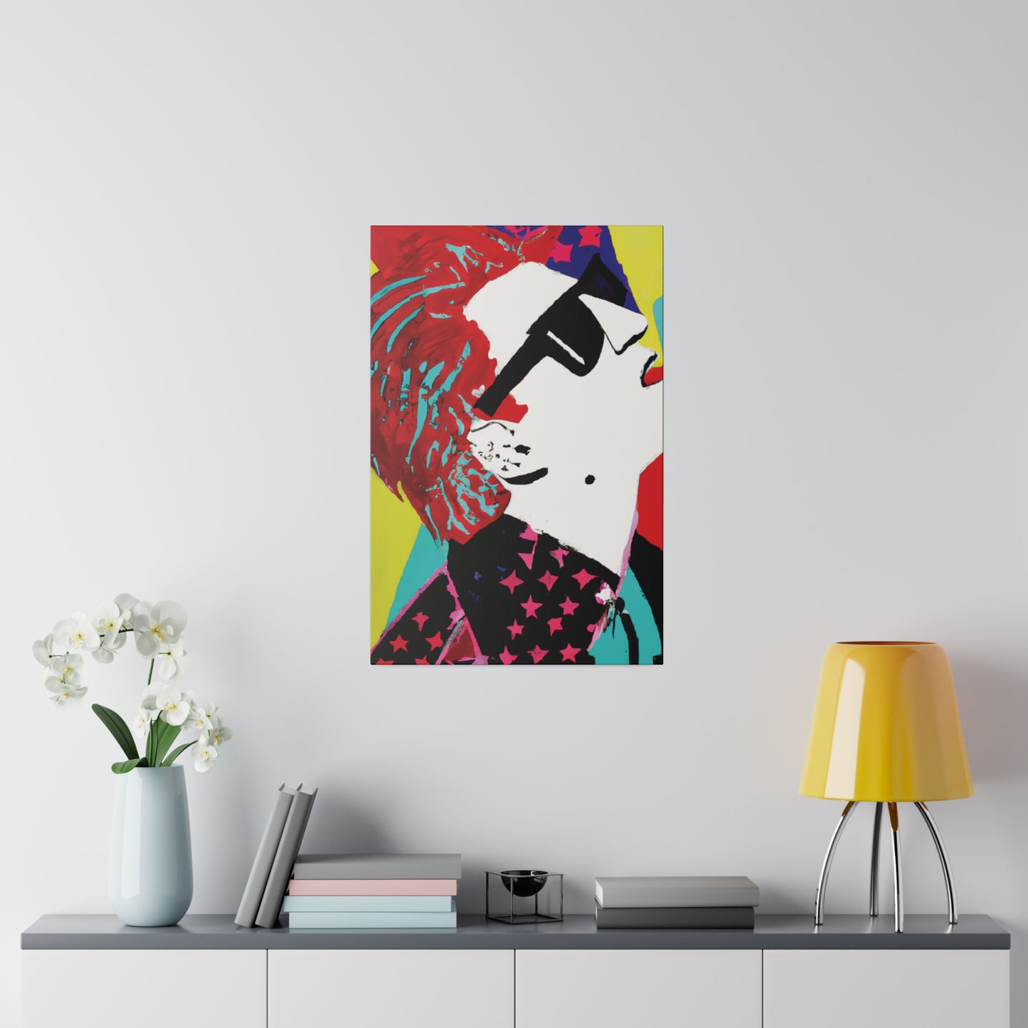 8074X - Rockstar Painting Print | Face | Abstract | Poster | Home Decor | Wall Art | Music Art | Canvas