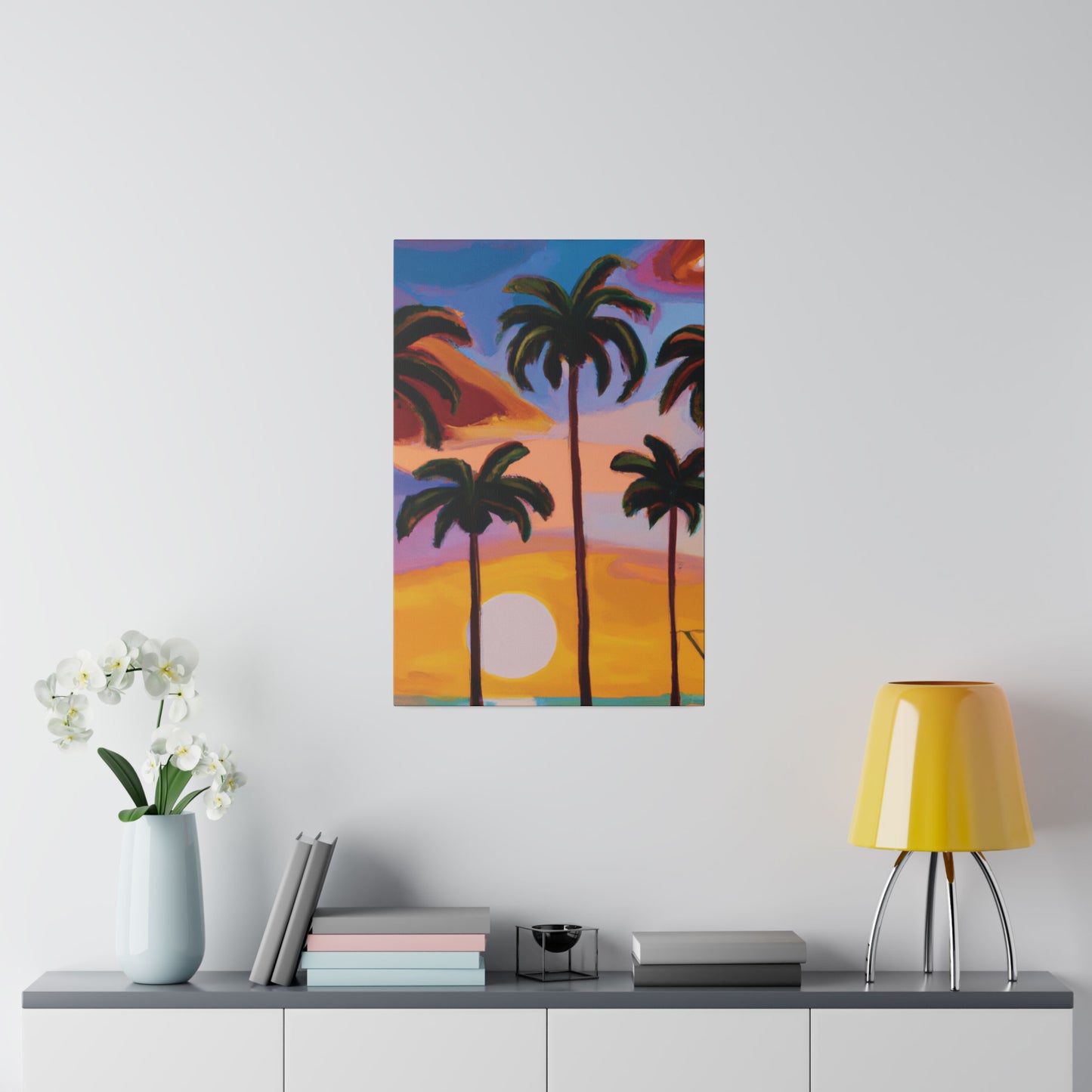 3282K - Miami Beach Sunset Painting Print | Miami | Beach | Sunset | Poster | Home Decor | Wall Art | Canvas