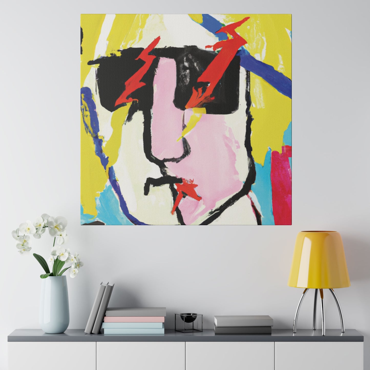 6067F - Rockstar Painting Print | Face | Abstract | Poster | Home Decor | Wall Art | Music Art | Canvas