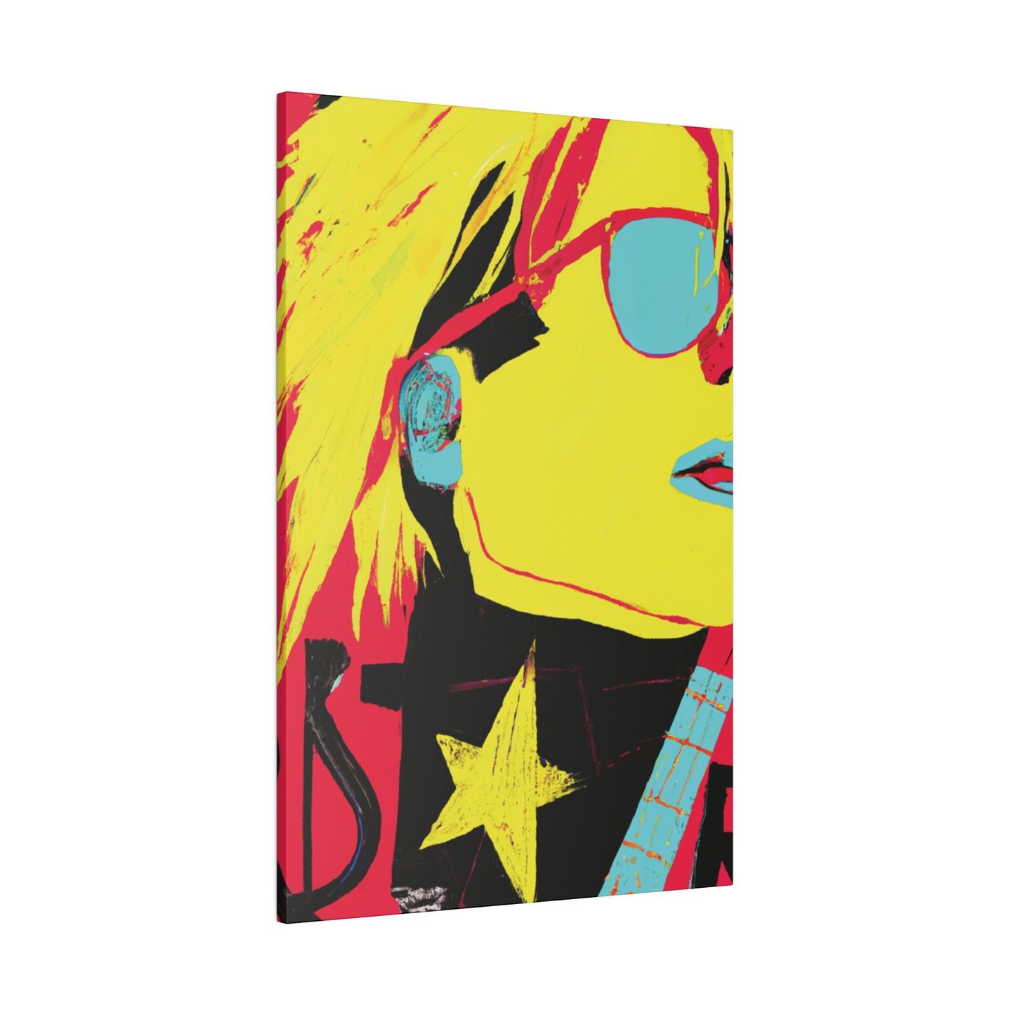 4925Q - Rockstar Painting Print | Face | Abstract | Poster | Home Decor | Wall Art | Music Art | Canvas