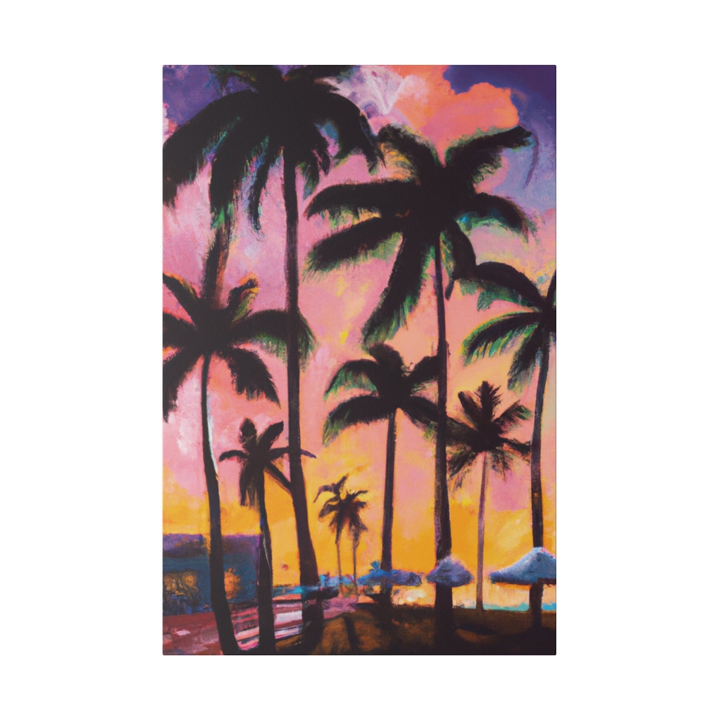 7524X - Miami Beach Sunset Painting Print | Miami | Beach | Sunset | Poster | Home Decor | Wall Art | Canvas