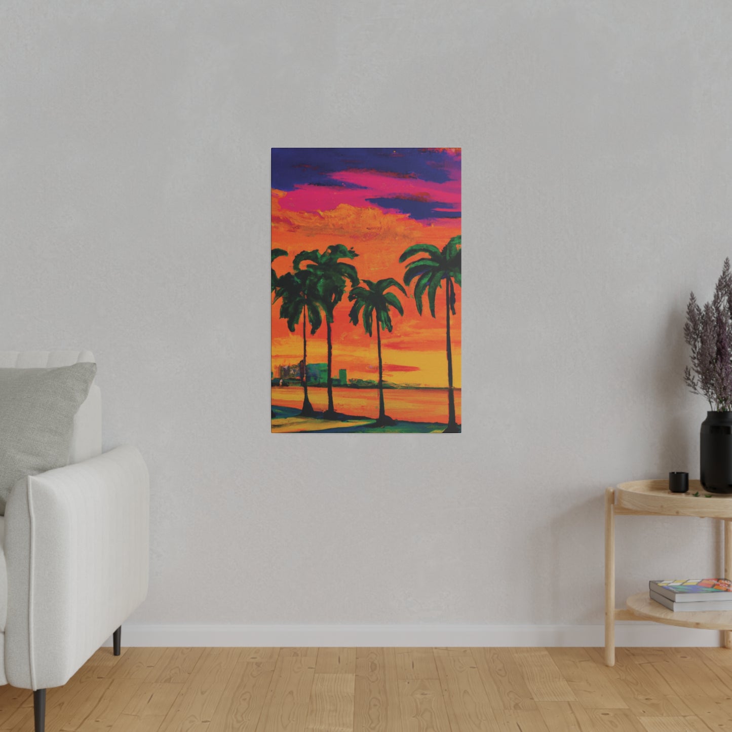 7389Y - Miami Beach Sunset Painting Print | Miami | Beach | Sunset | Poster | Home Decor | Wall Art | Canvas