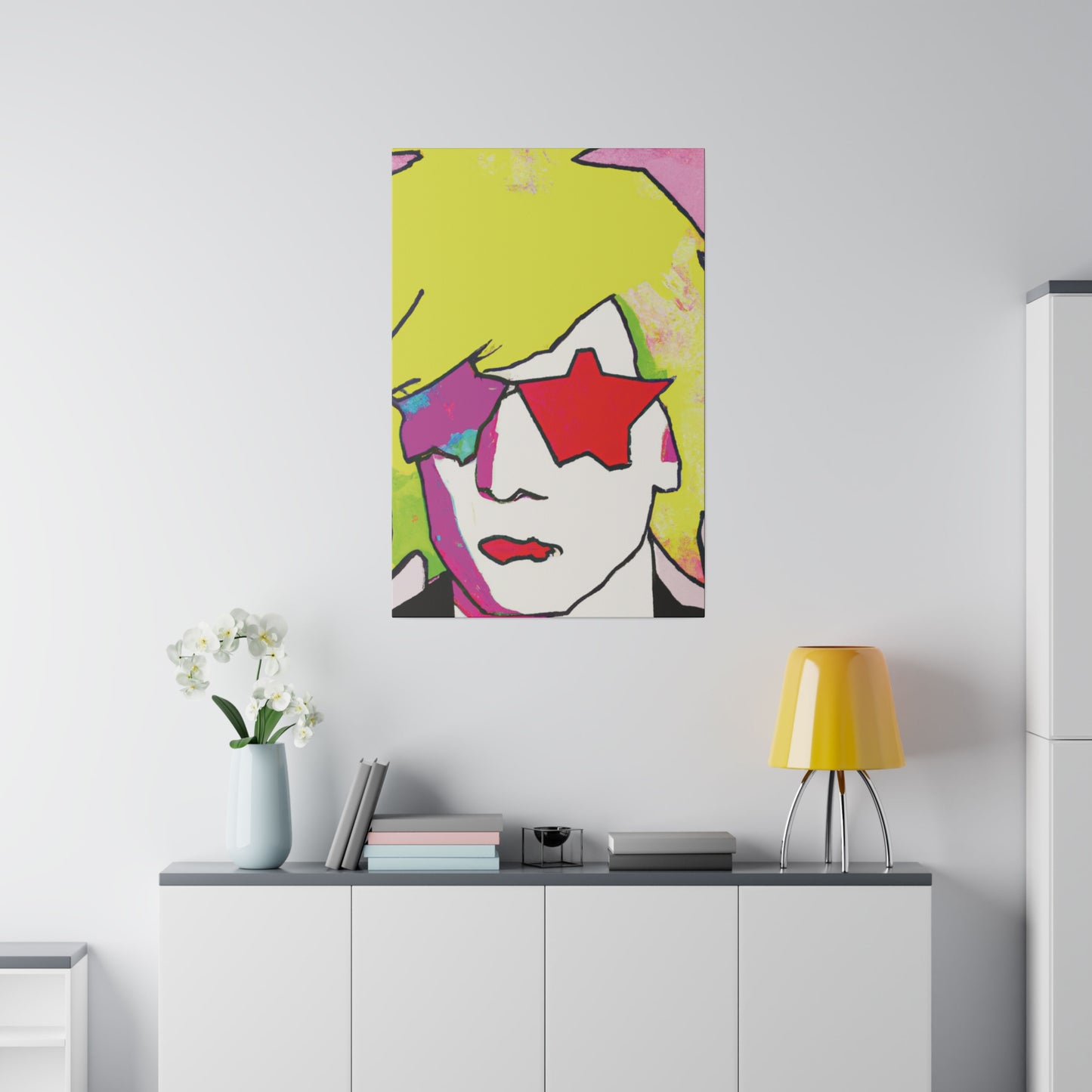 7452F - Rockstar Painting Print | Face | Abstract | Poster | Home Decor | Wall Art | Music Art | Canvas