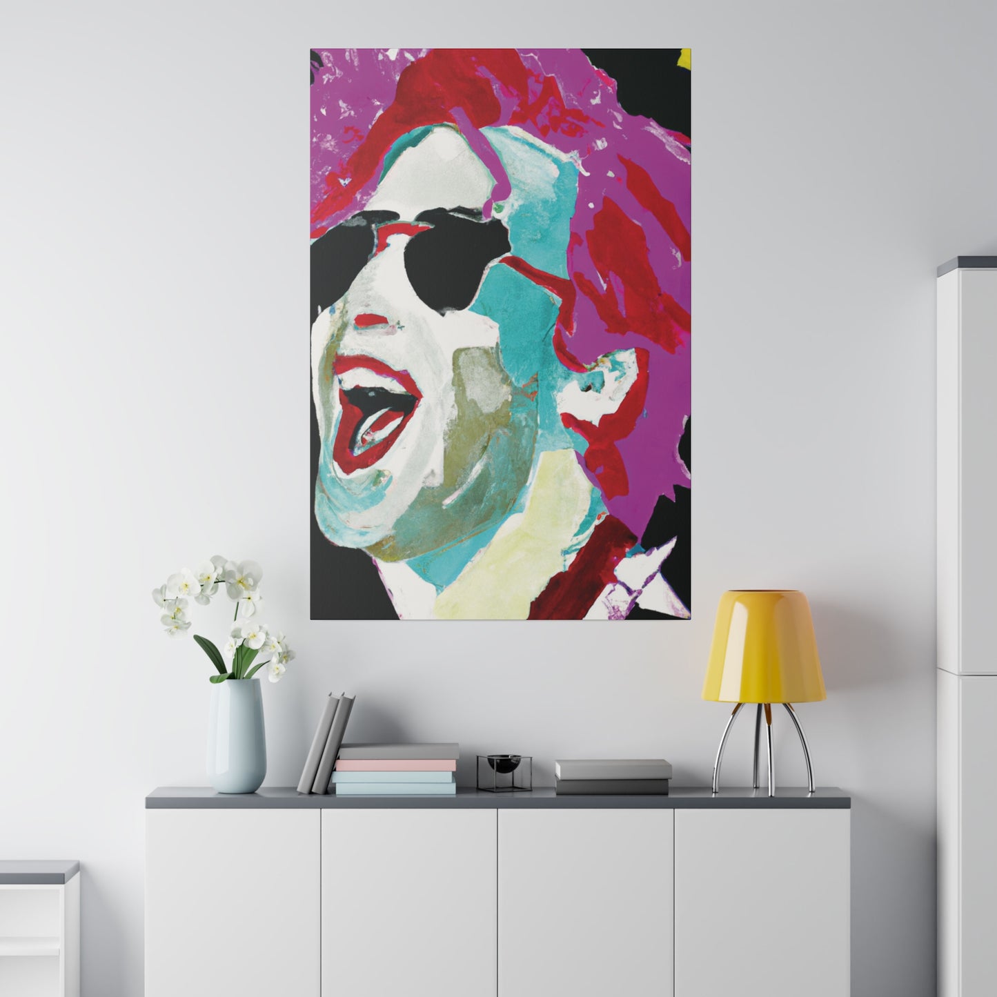 7676H - Rockstar Painting Print | Face | Abstract | Poster | Home Decor | Wall Art | Music Art | Canvas