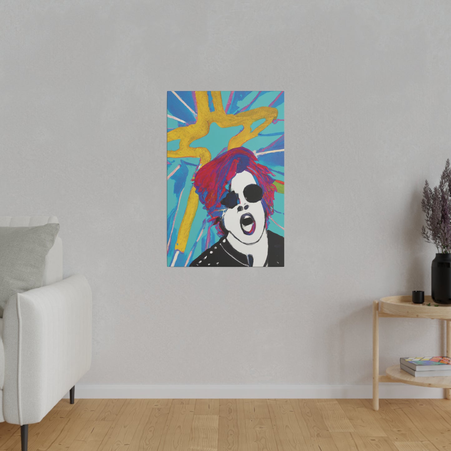 4567A - Rockstar Painting Print | Face | Abstract | Poster | Home Decor | Wall Art | Music Art | Canvas
