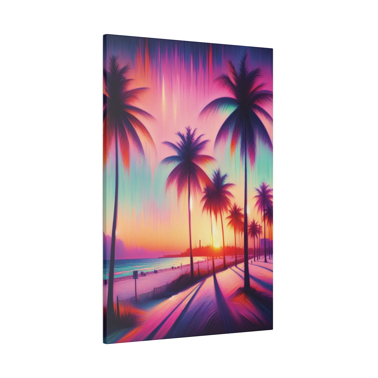 7892Z - miami beach art, sunset background, ocean art work, beach art work, sunset designs, miami beach painting, miami beach print